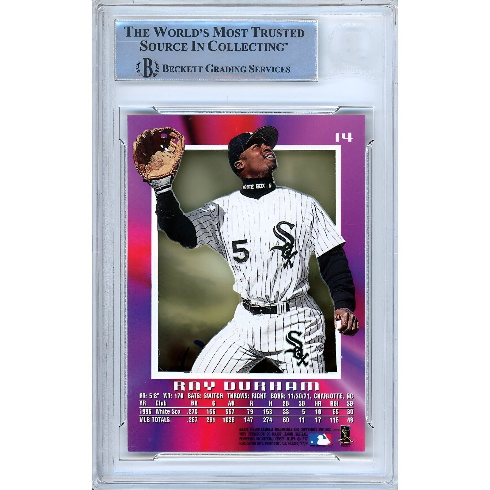 Ray Durham Chicago White Sox signed trading card – signature close-up – Beckett COA