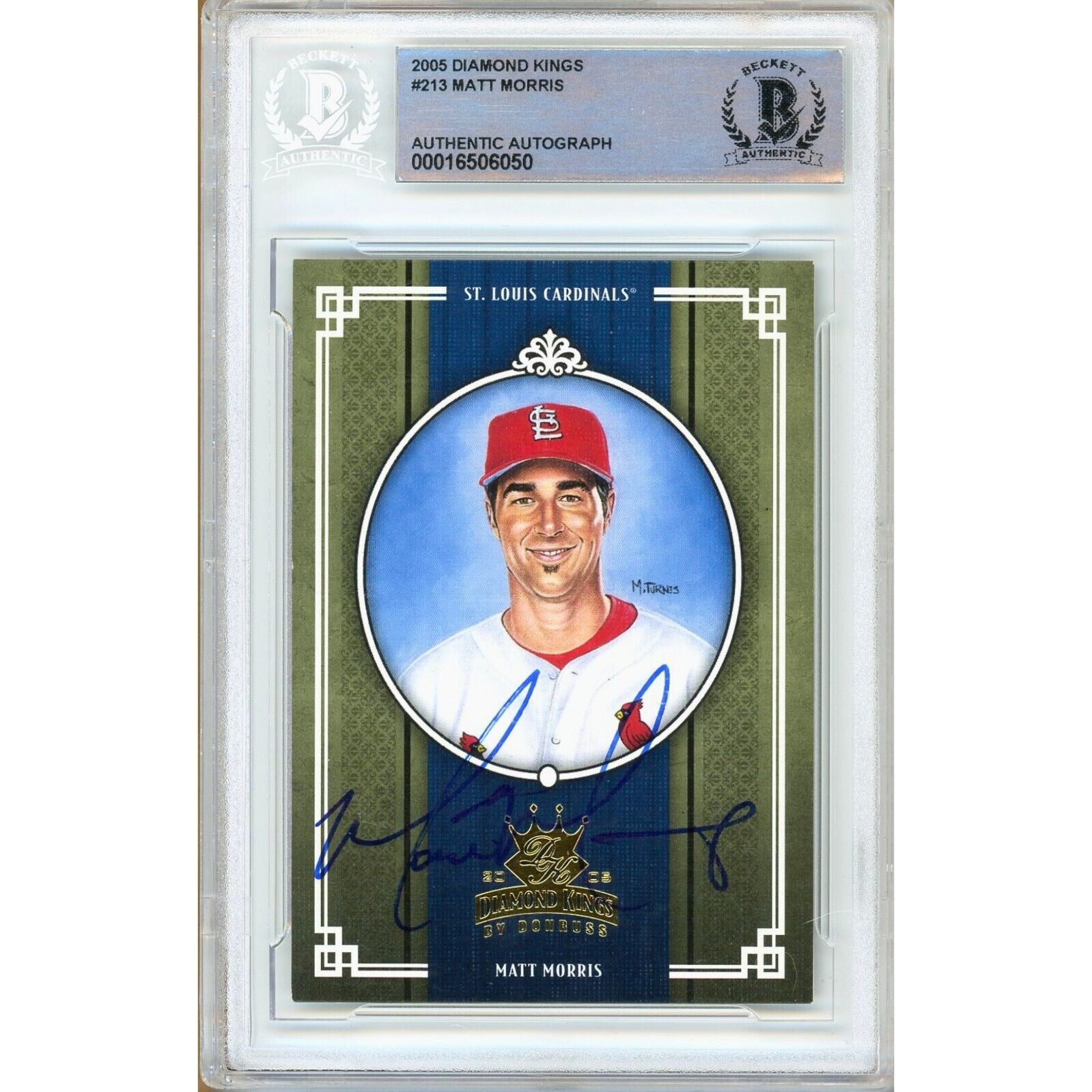 Matt Morris St Louis Cardinals autographed trading card – full view – Beckett COA