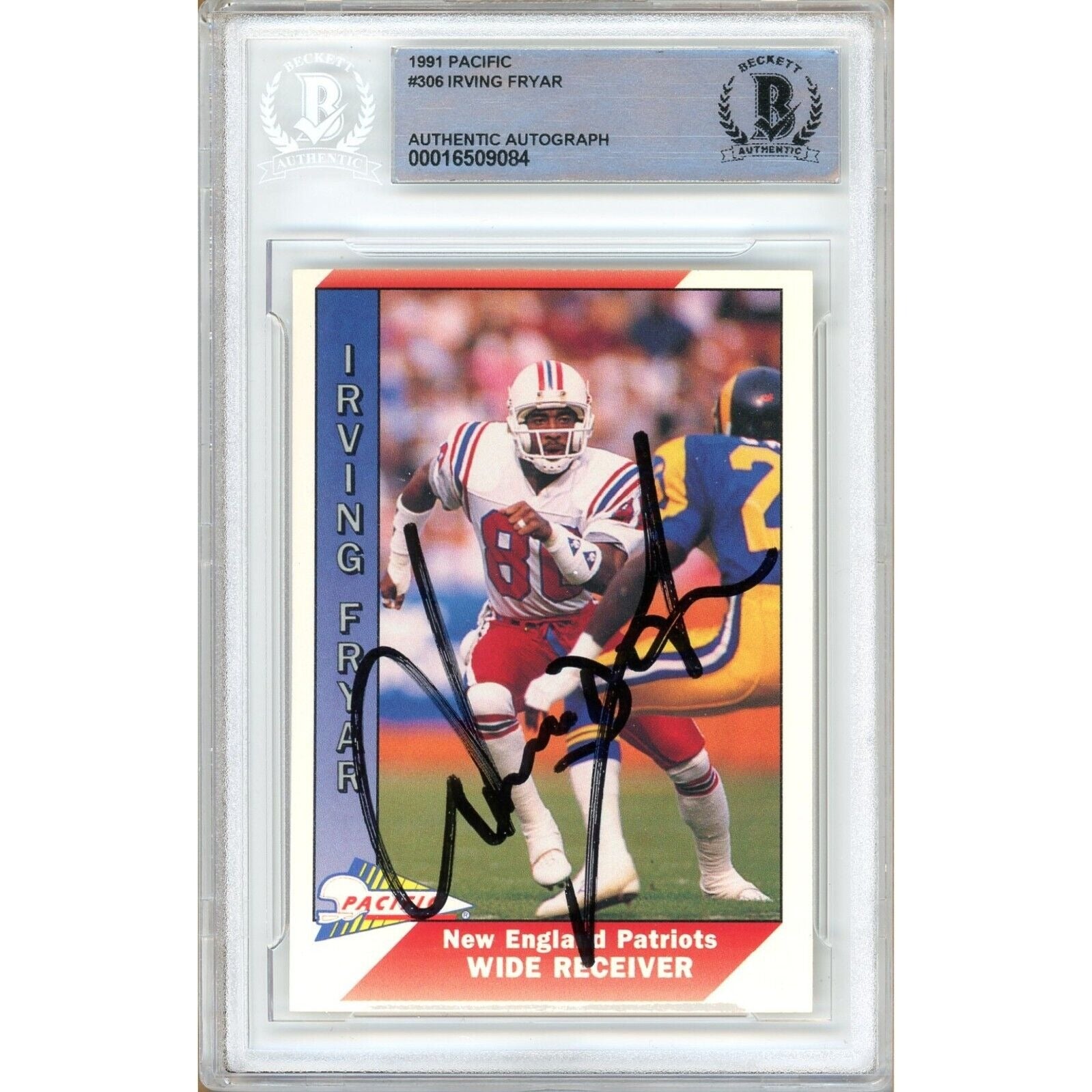 1991 #306 Patriots Autographed Trading Card – Beckett BAS
