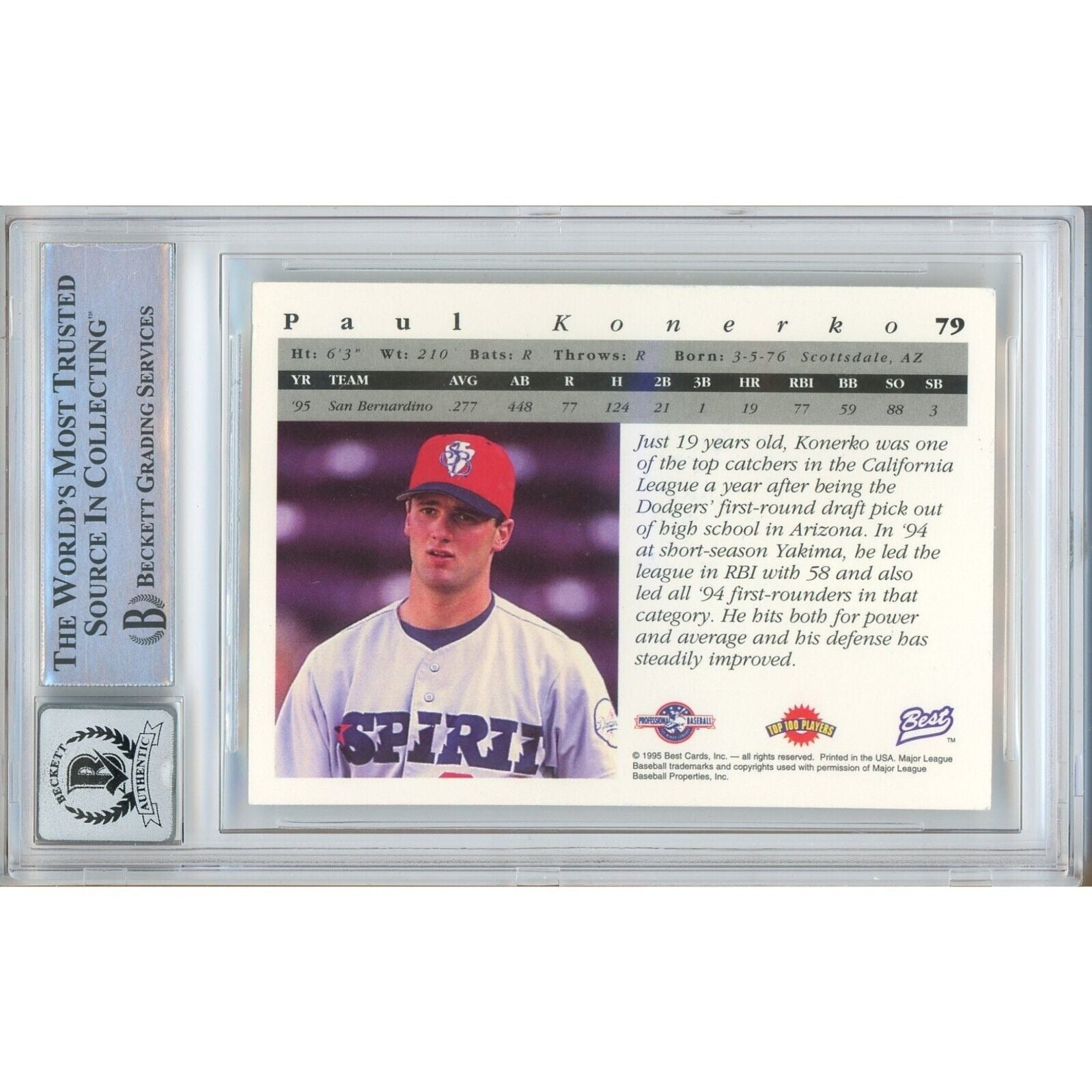 Paul Konerko Los Angeles Dodgers signed trading card – signature close-up – Beckett COA