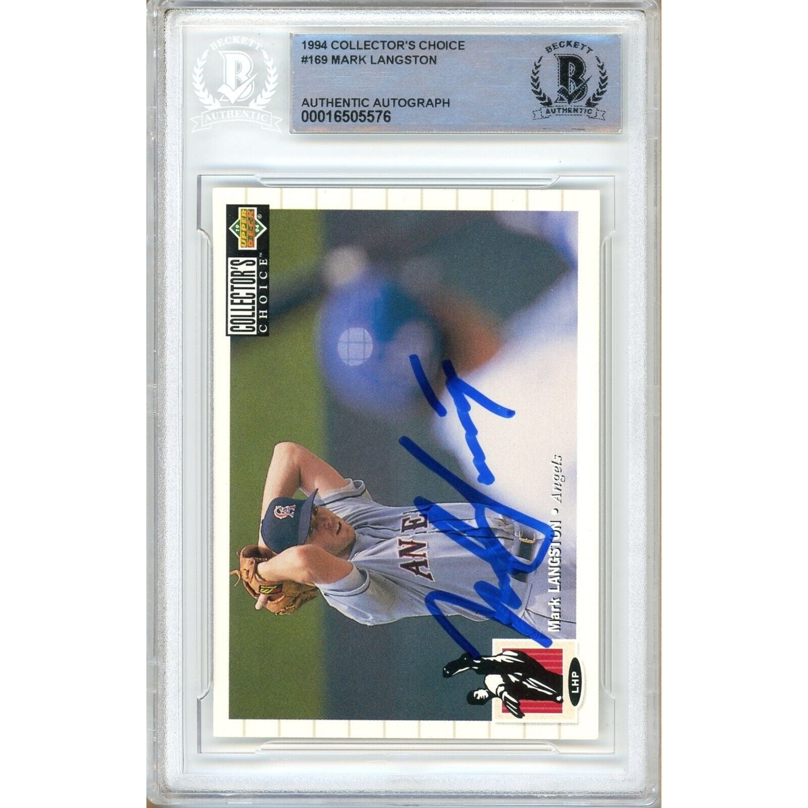 Mark Langston La Angels signed trading card – signature close-up – Beckett COA