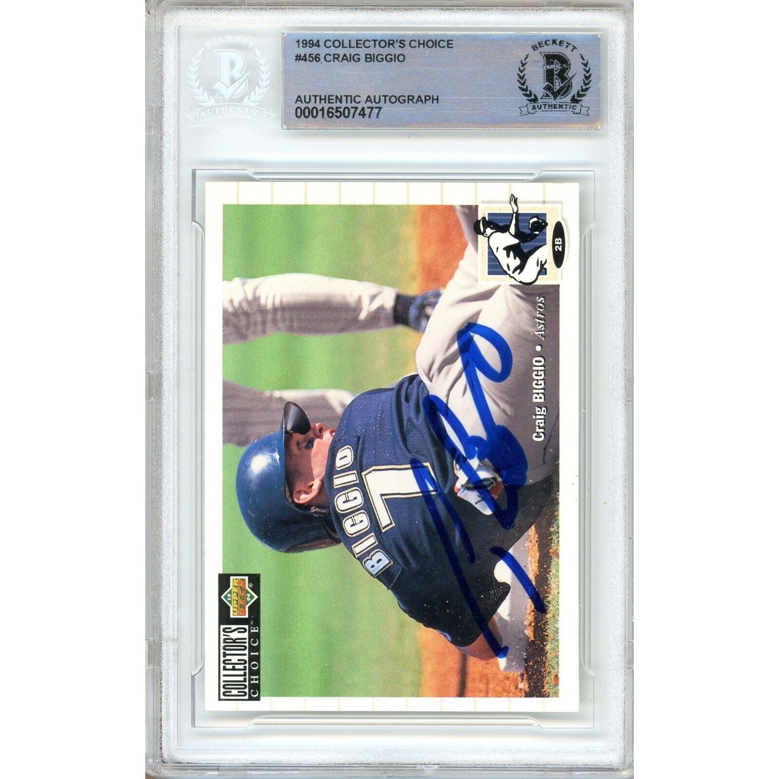 1994 Upper Deck #456 Craig Biggio Houston Astros Signed Trading Card – Beckett BAS
