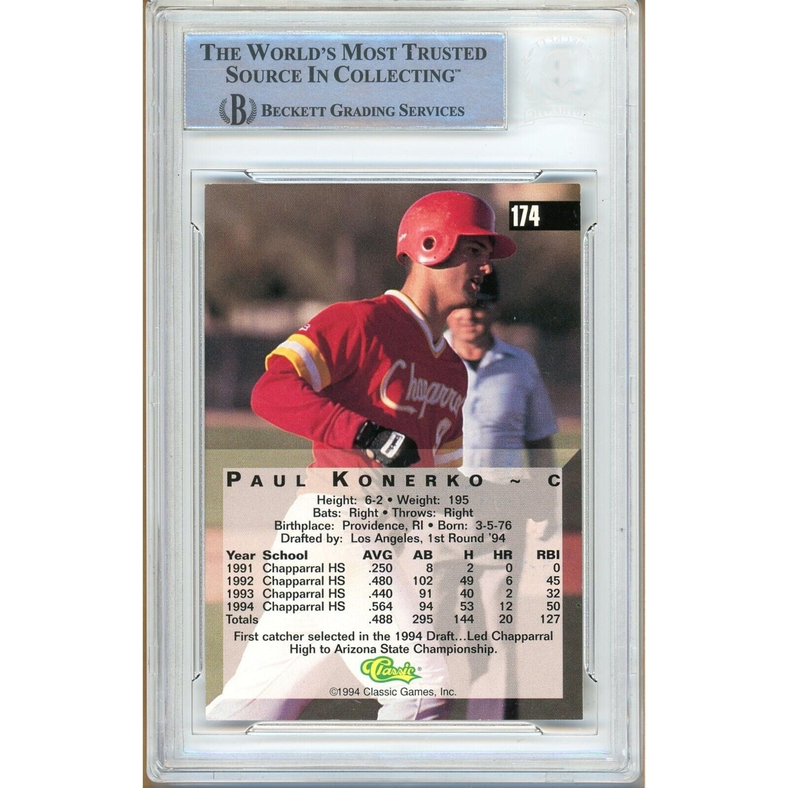 Paul Konerko Los Angeles Dodgers signed trading card – signature close-up – Beckett COA