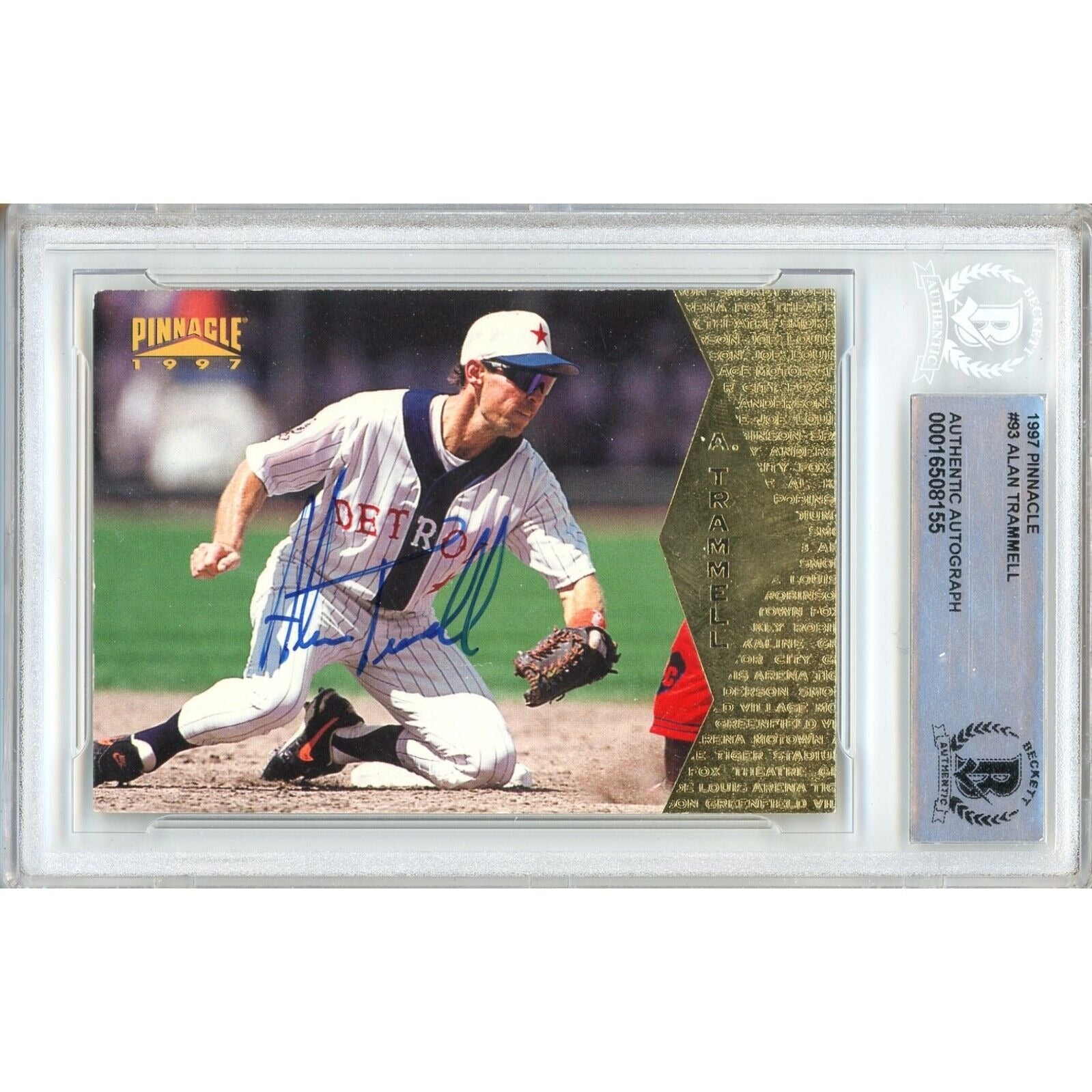 1997 #93 Alan Trammell Detroit Tigers Autographed Trading Card – Beckett BAS