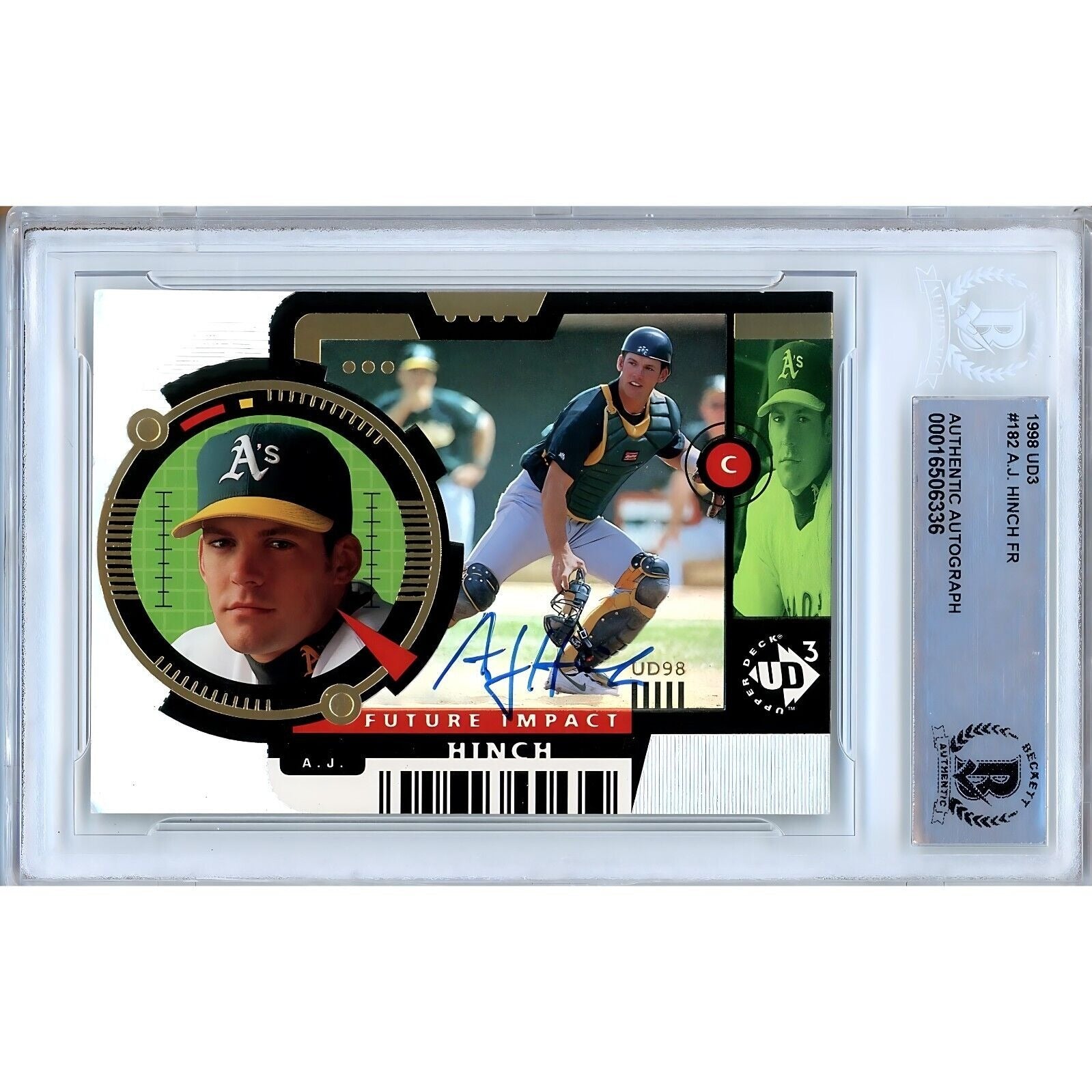 1998 #182 AJ Hinch Oakland Athletics Autographed Trading Card – Beckett BAS