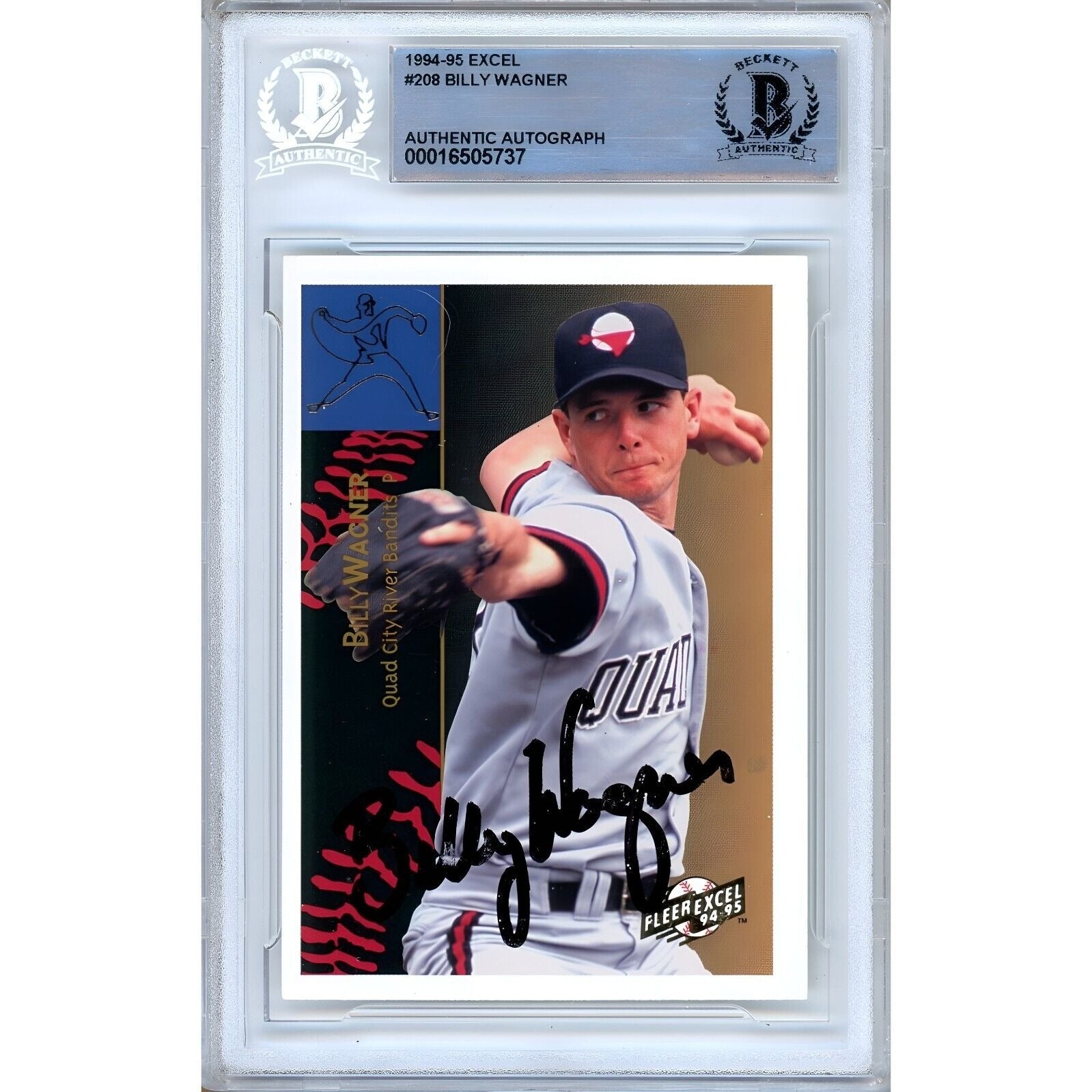 Billy Wagner Fleer Excel Autographed Trading Card Beckett BAS