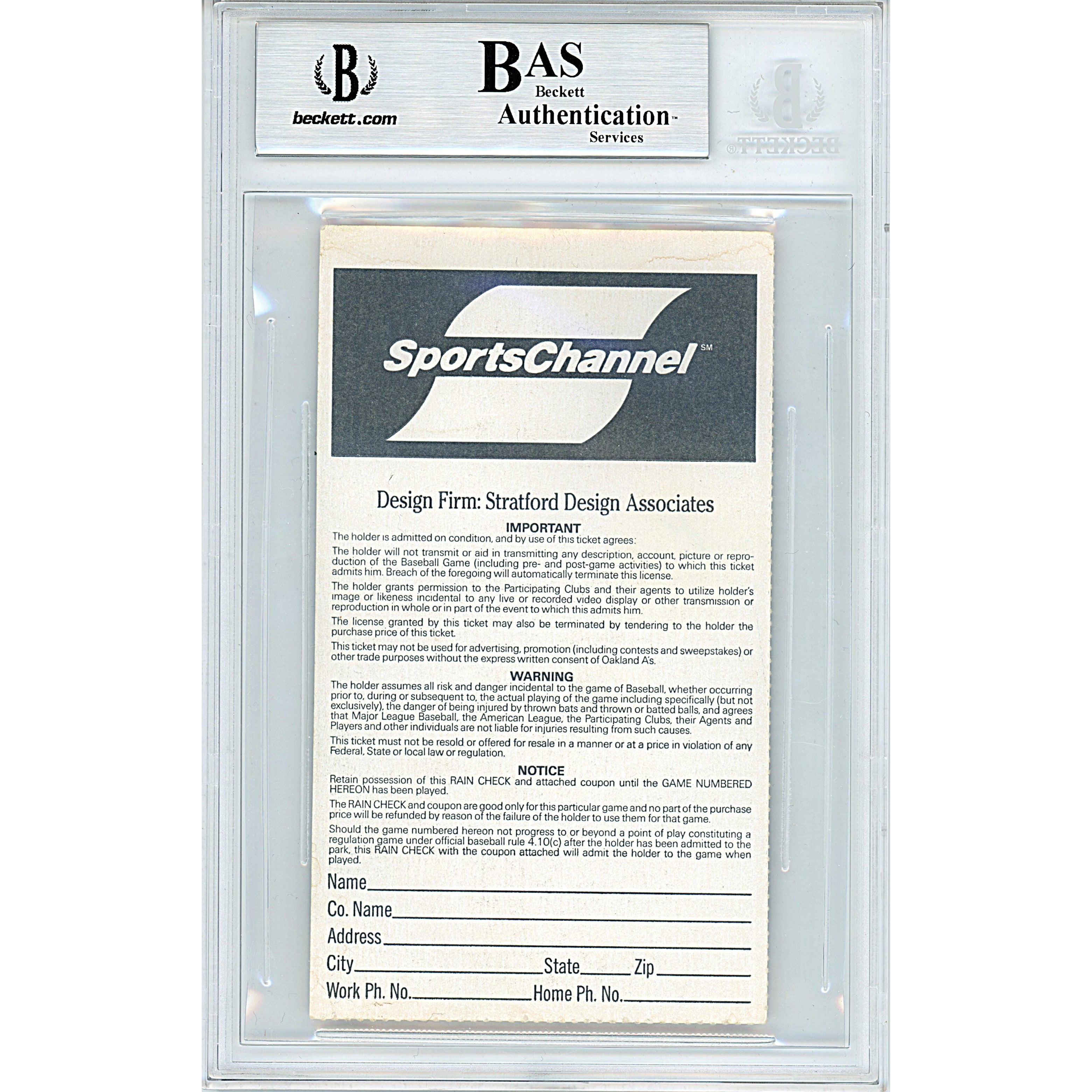 #000000 Ariel Prieto Signed Trading Card – Beckett BAS