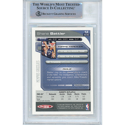 Basketballs- Autographed- Shane Battier Signed Memphis Grizzlies 2004-2005 Topps Total Basketball Card Beckett Slabbed 00014390794 - 102