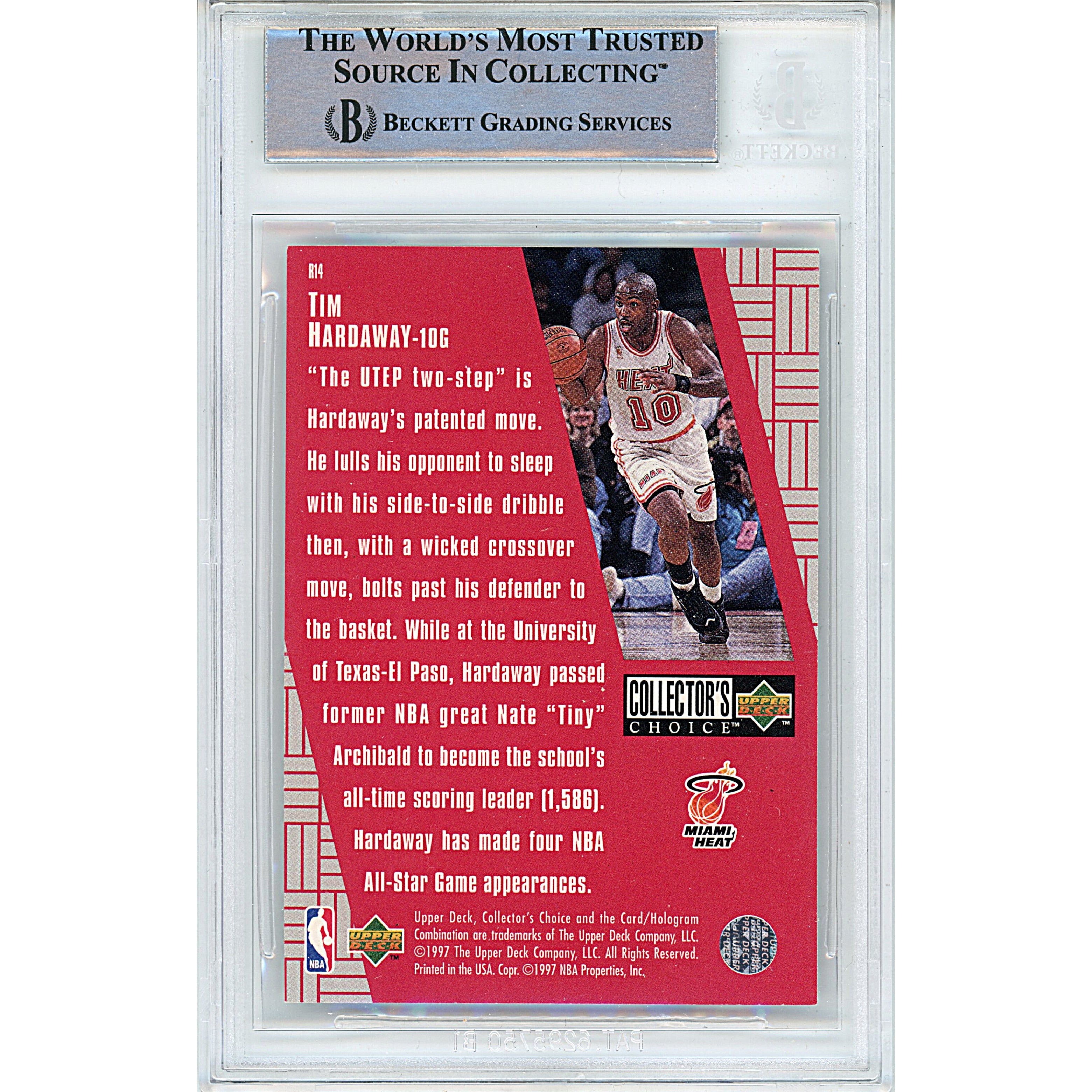 Tim Hardaway signed trading card – signature close-up – Beckett COA