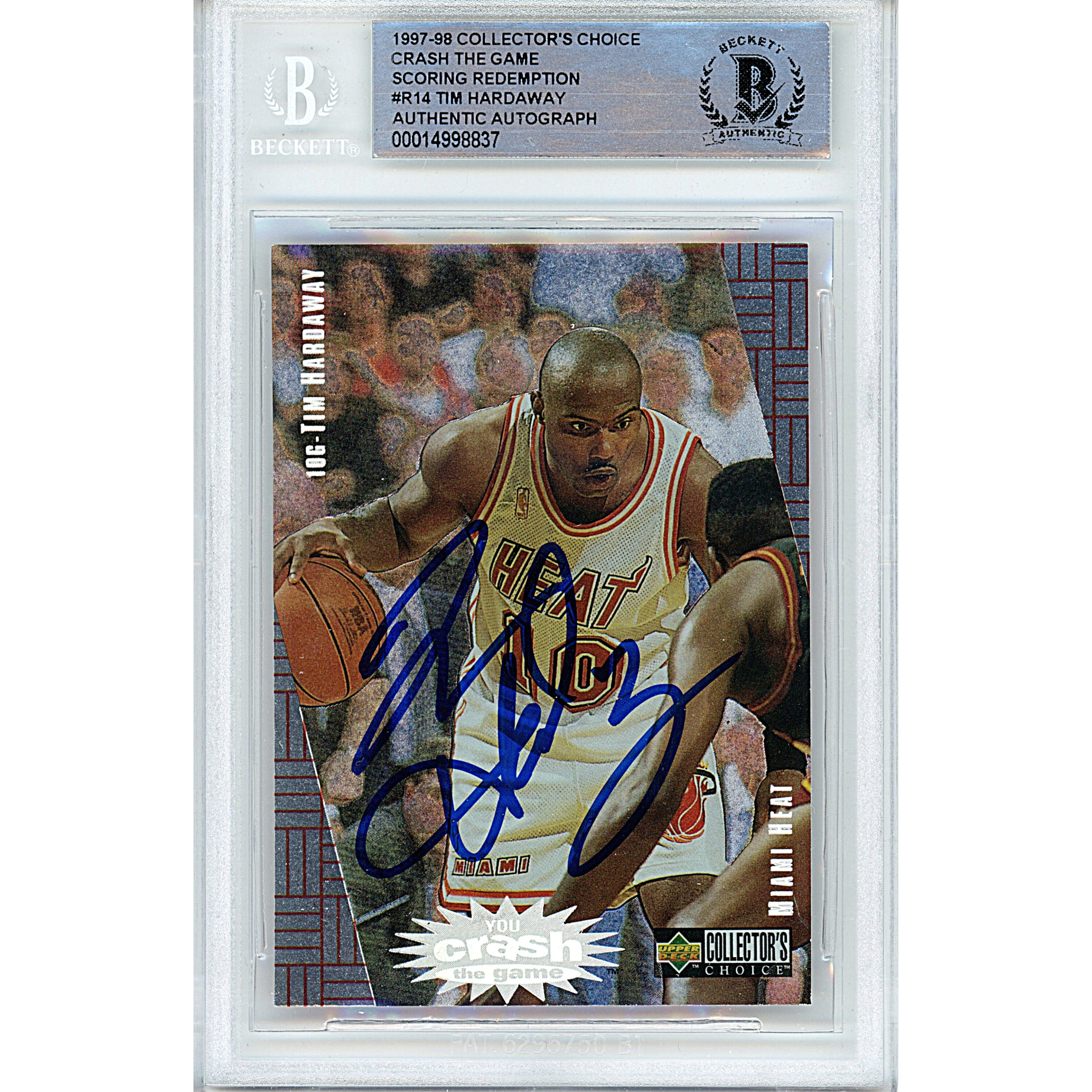 Tim Hardaway autographed trading card – full view – Beckett COA
