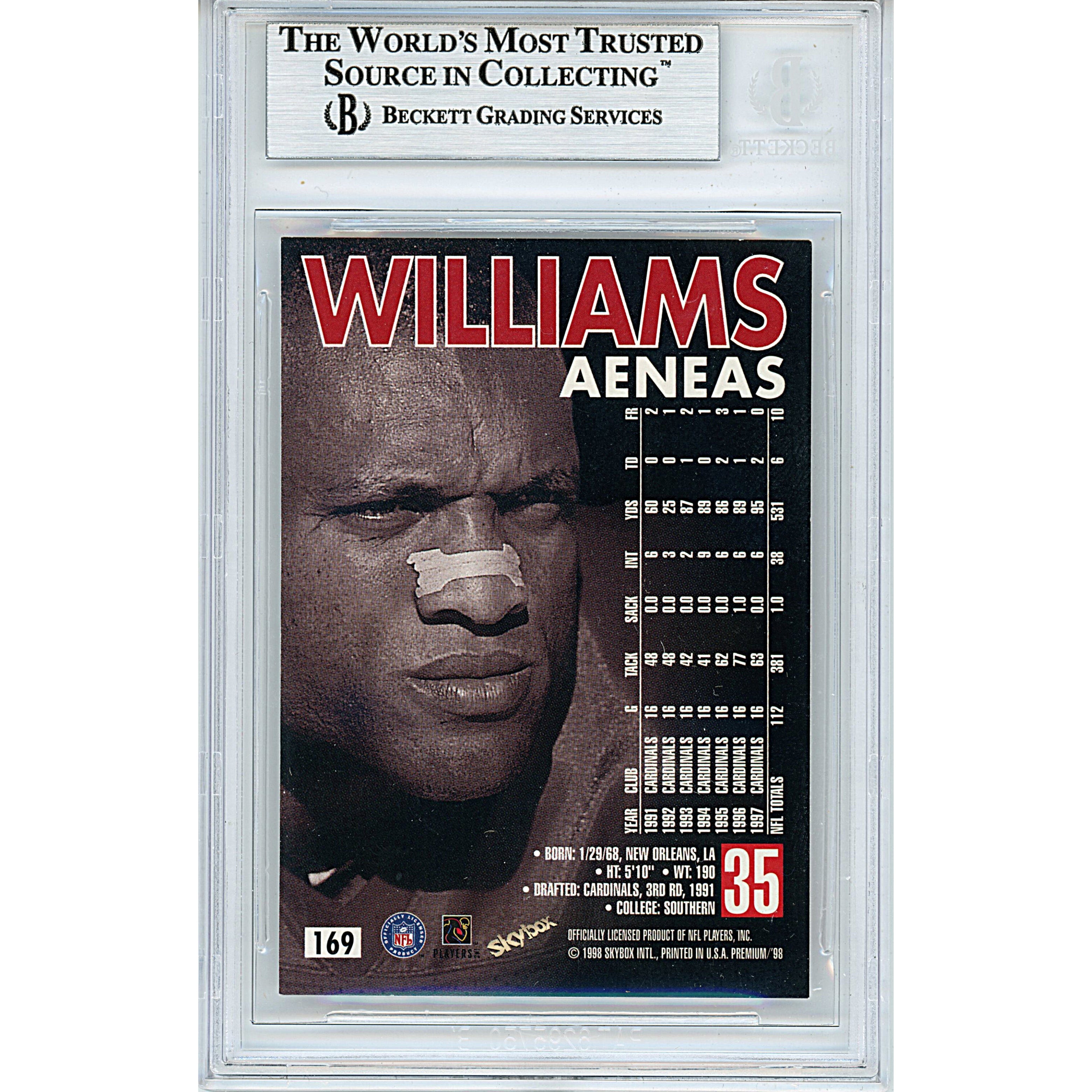 1998 #169 Aeneas Williams Signed Trading Card – Beckett BAS