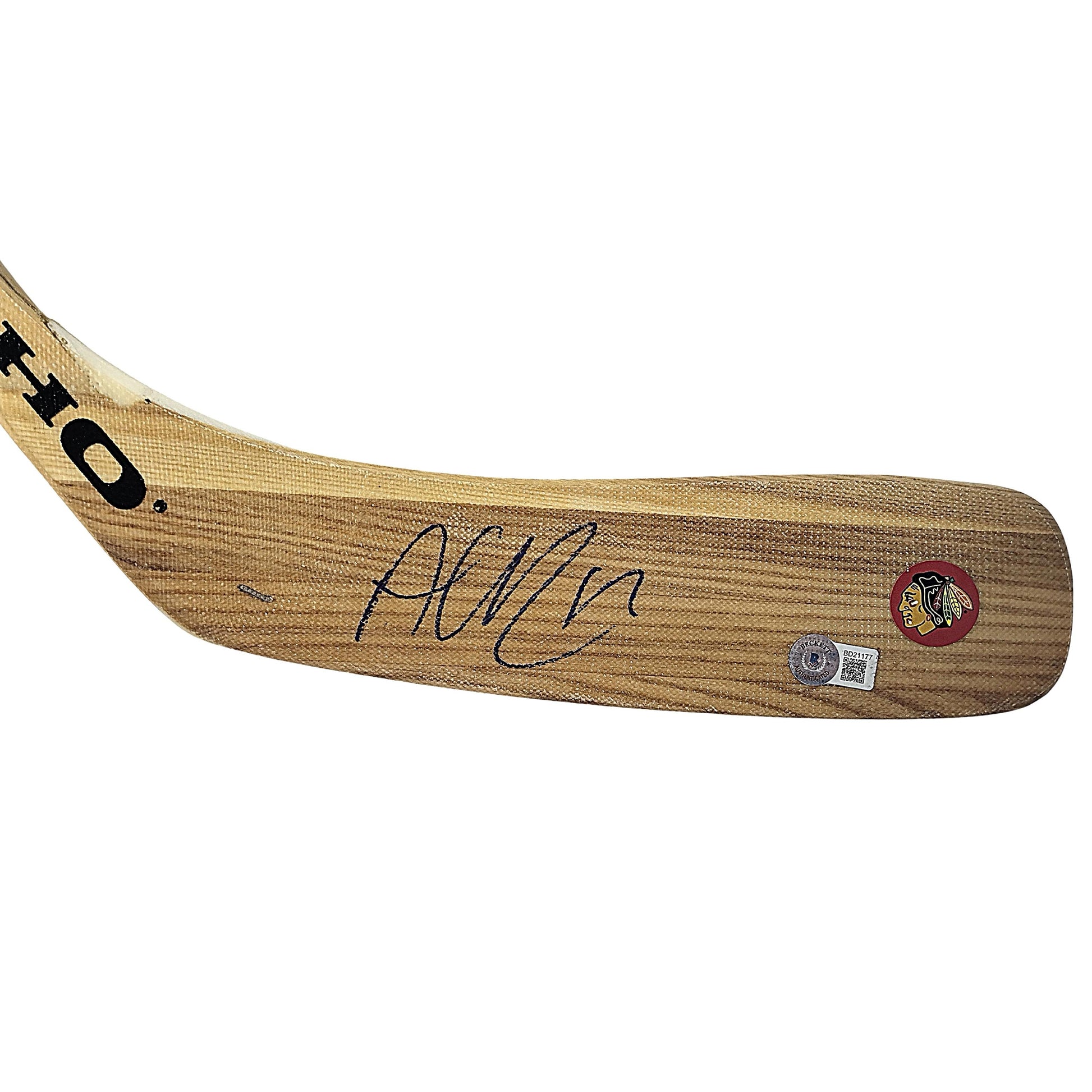 Hockey- Autographed- Alex DeBrincat Signed Chicago Blackhawks Ice Hockey Stick Blade Exact Proof Beckett Cert 202