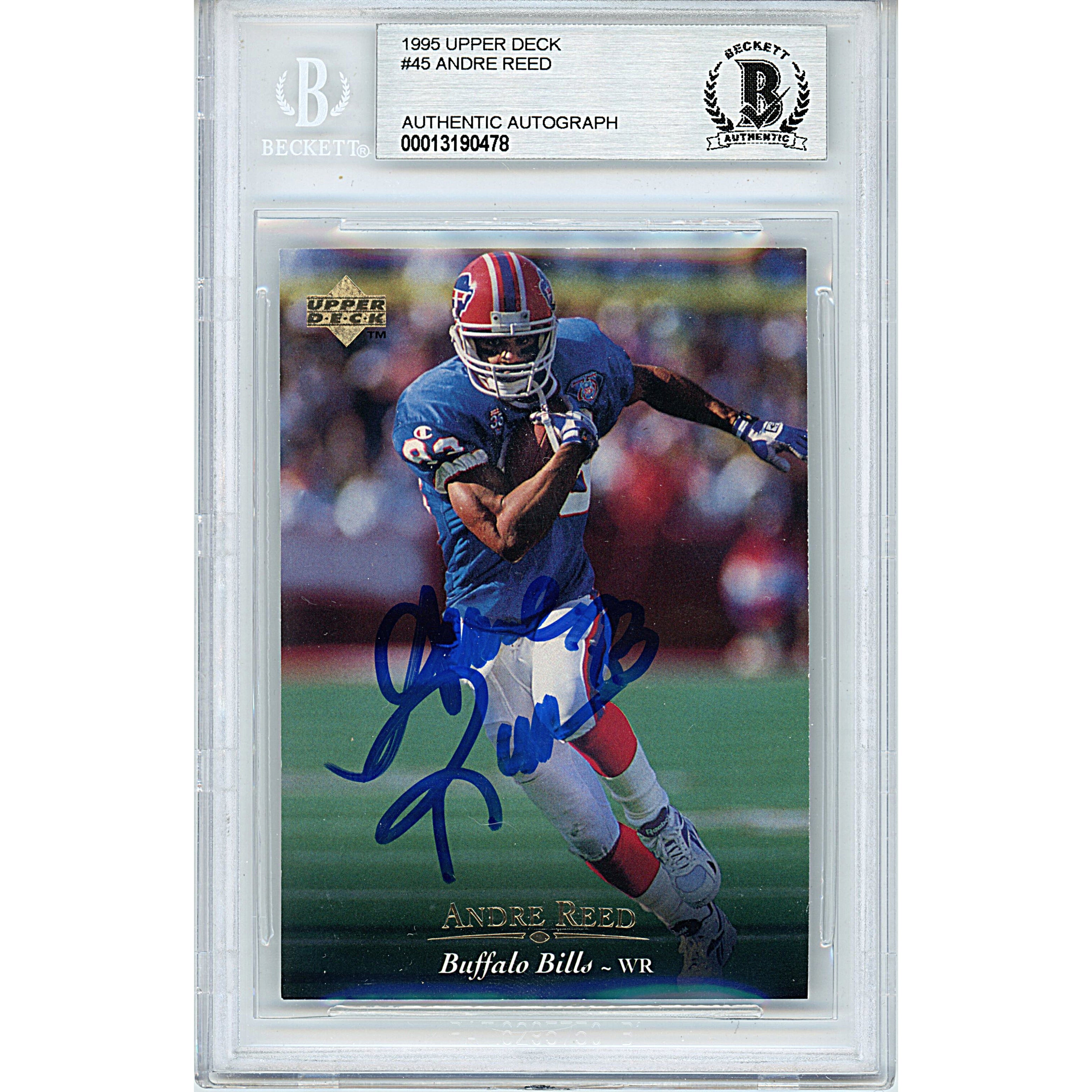 1995 Upper Deck #45 Andre Reed Autographed Trading Card – Beckett BAS