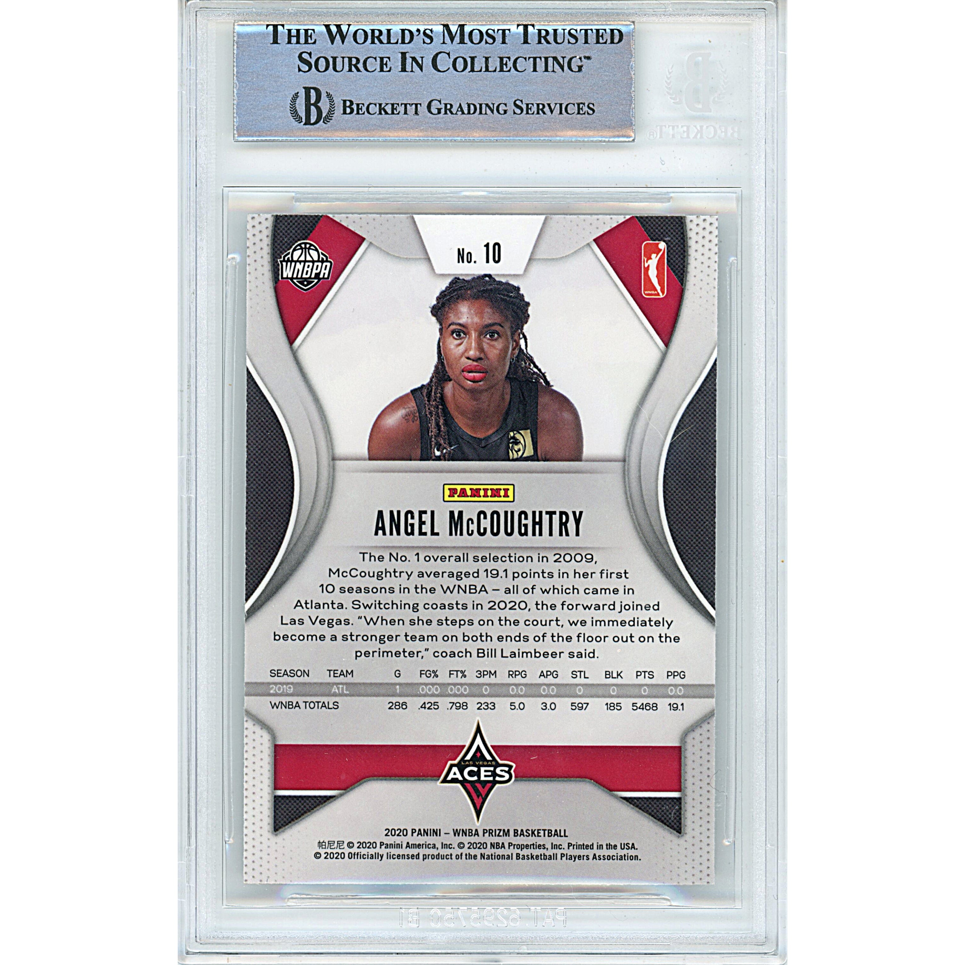 2020 Panini Angel Mccoughtry Signed Trading Card – Beckett BAS