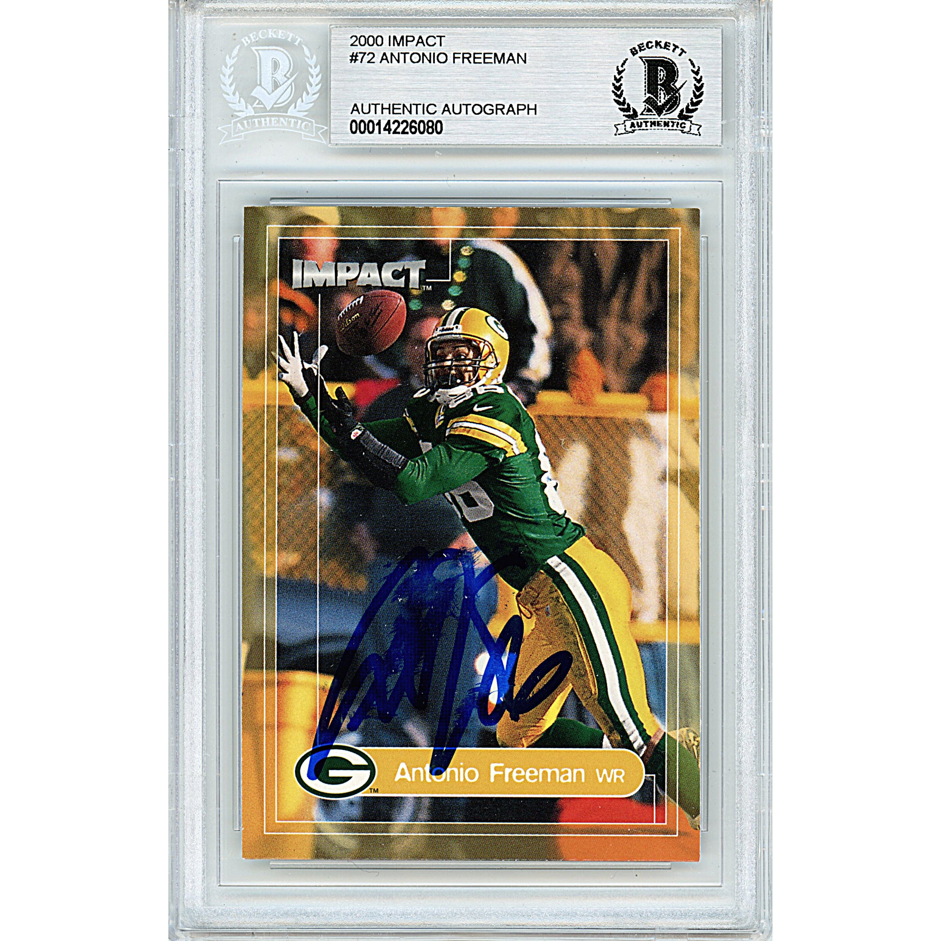 Antonio Freeman Signed Packers 2000 Impact Football Card Beckett Slab –  www.