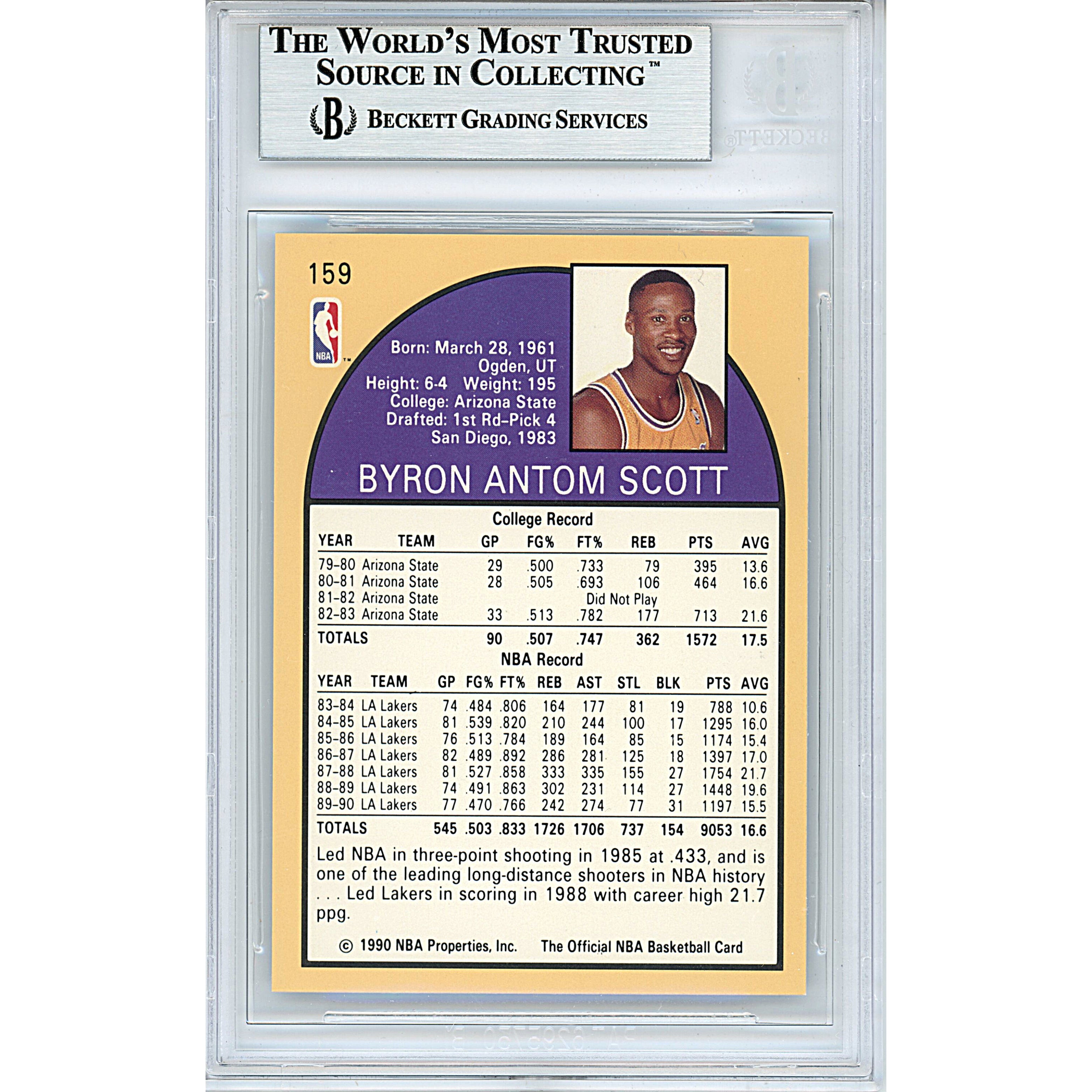 1990 #000000 Byron Scott Signed Trading Card – Beckett BAS