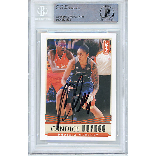 Basketballs- Autographed- Candice Dupree Signed Phoenix Mercury 2016 WNBA Basketball Card Beckett Authentic Slabbed 00014524574 - 101