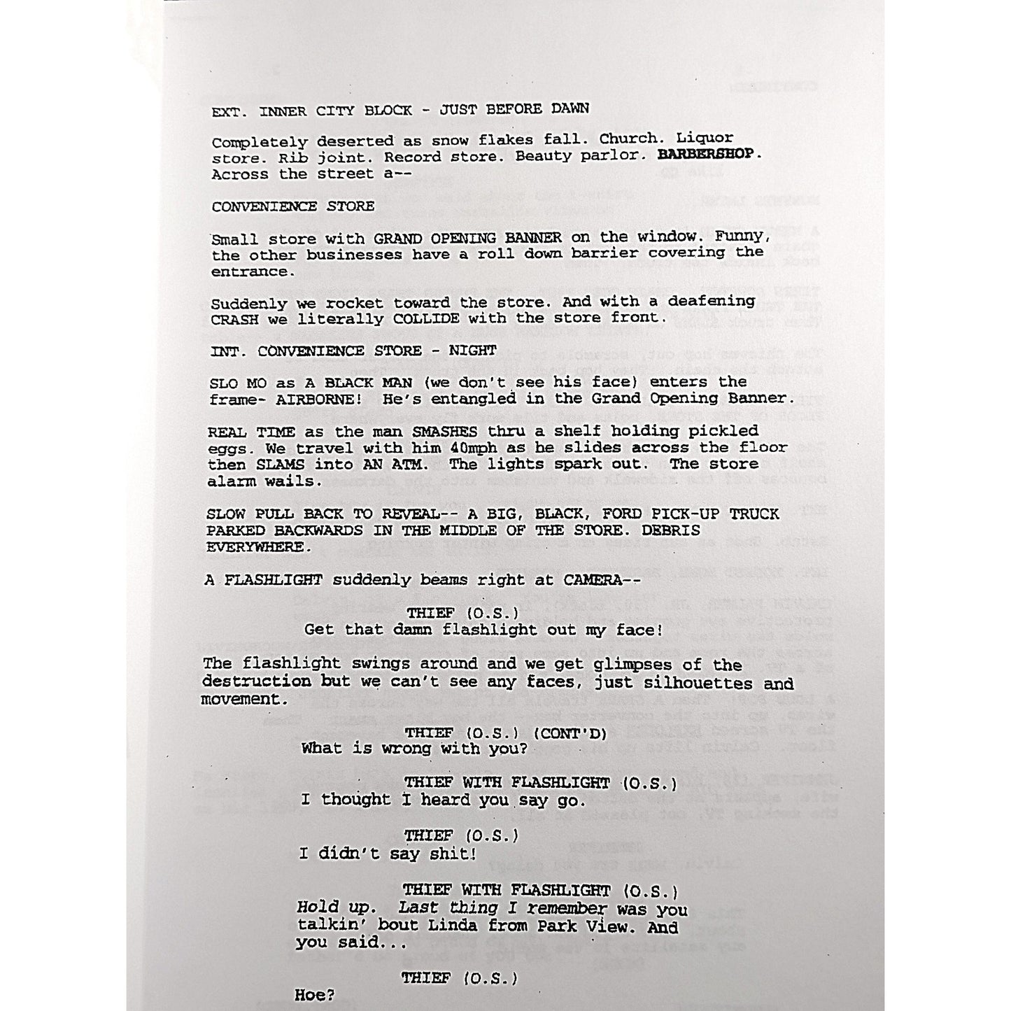 Hollywood- Autographed- Cedric The Entertainer Signed Barbershop Full Movie Script Beckett Authentication 106