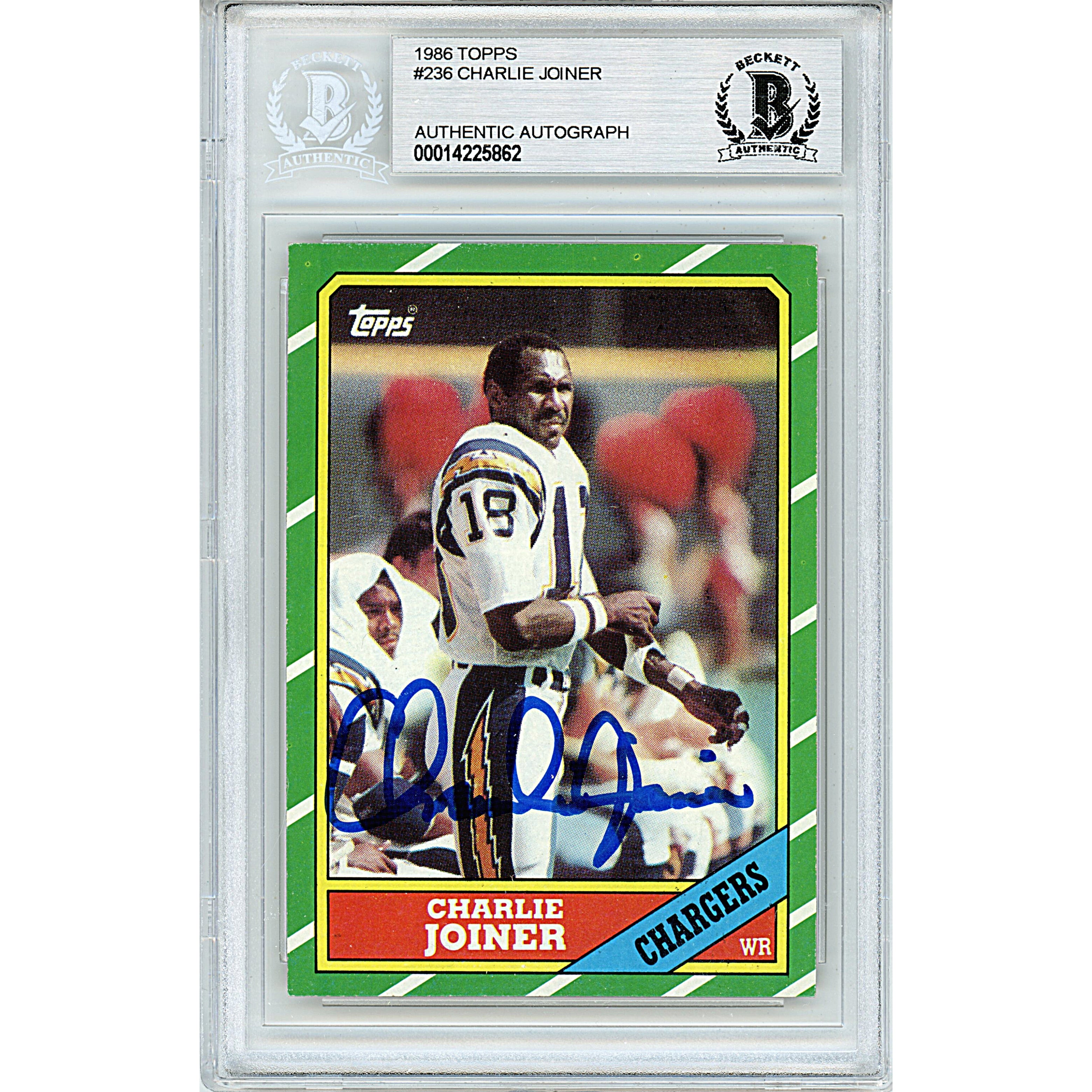 1986 Topps #236 Charlie Joiner Autographed Trading Card – Beckett BAS