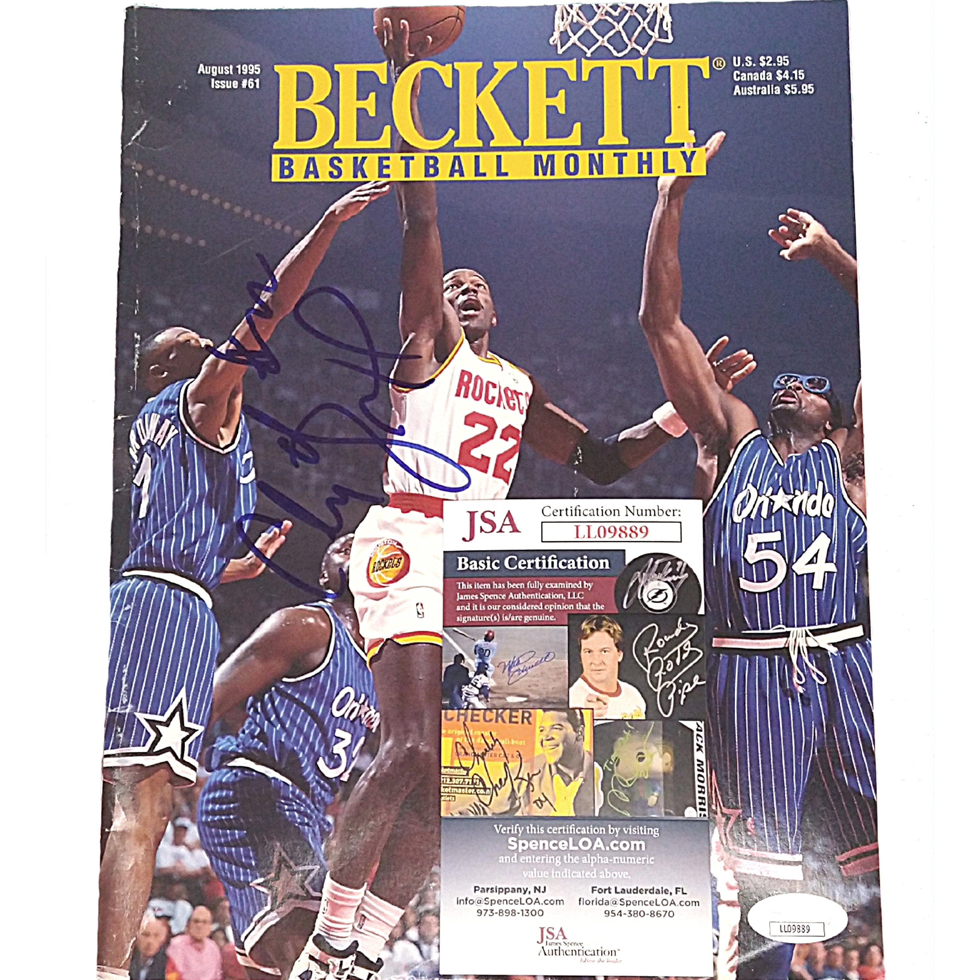 Clyde Drexler Autographed Magazine – Beckett BAS
