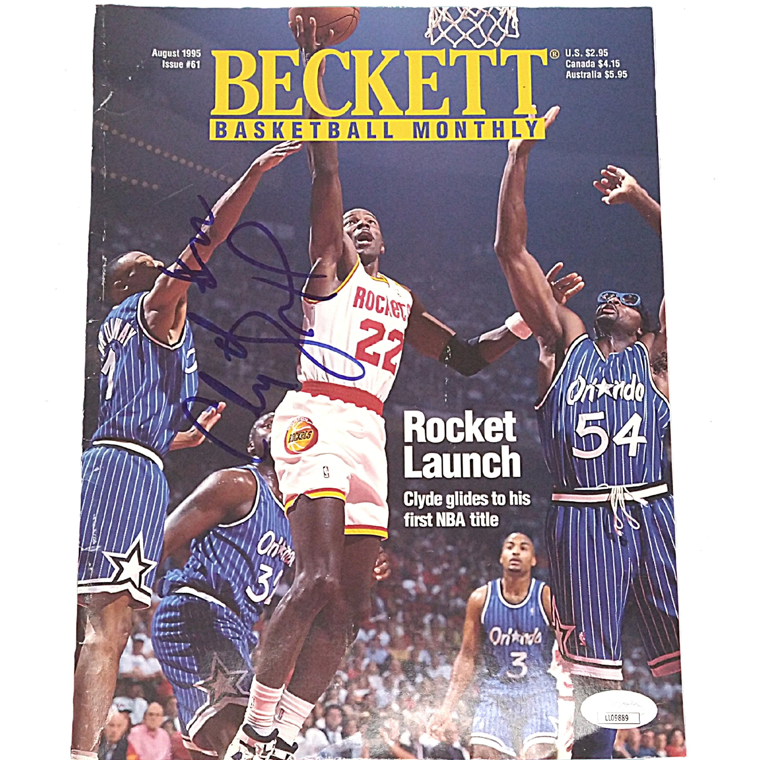 Clyde Drexler Signed Magazine – Beckett BAS
