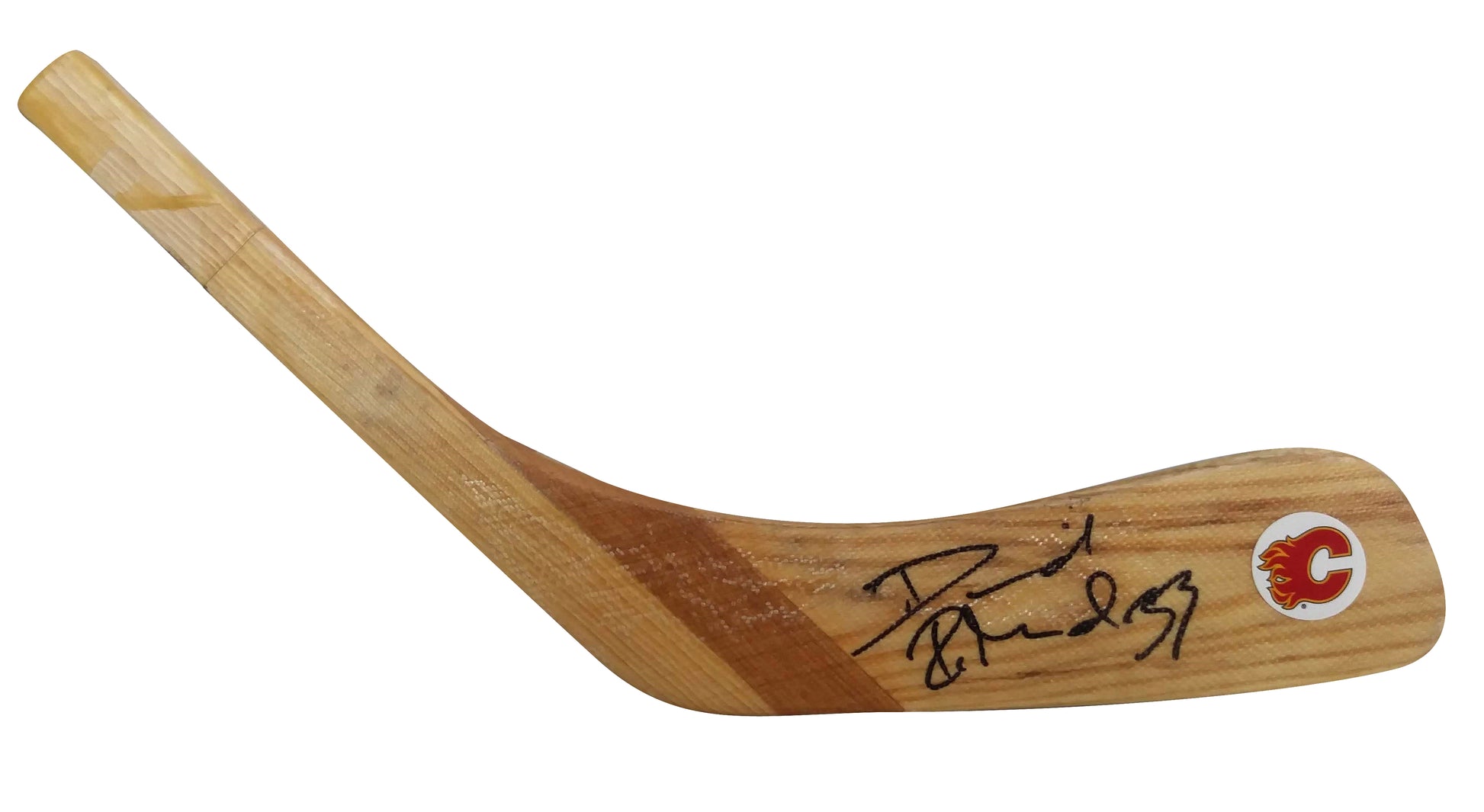 Hockey Stick Blades- Autographed- David Rittich Signed Calgary Flames Logo Hockey Stick Blade Proof Photo - Beckett BAS Authentication - 302
