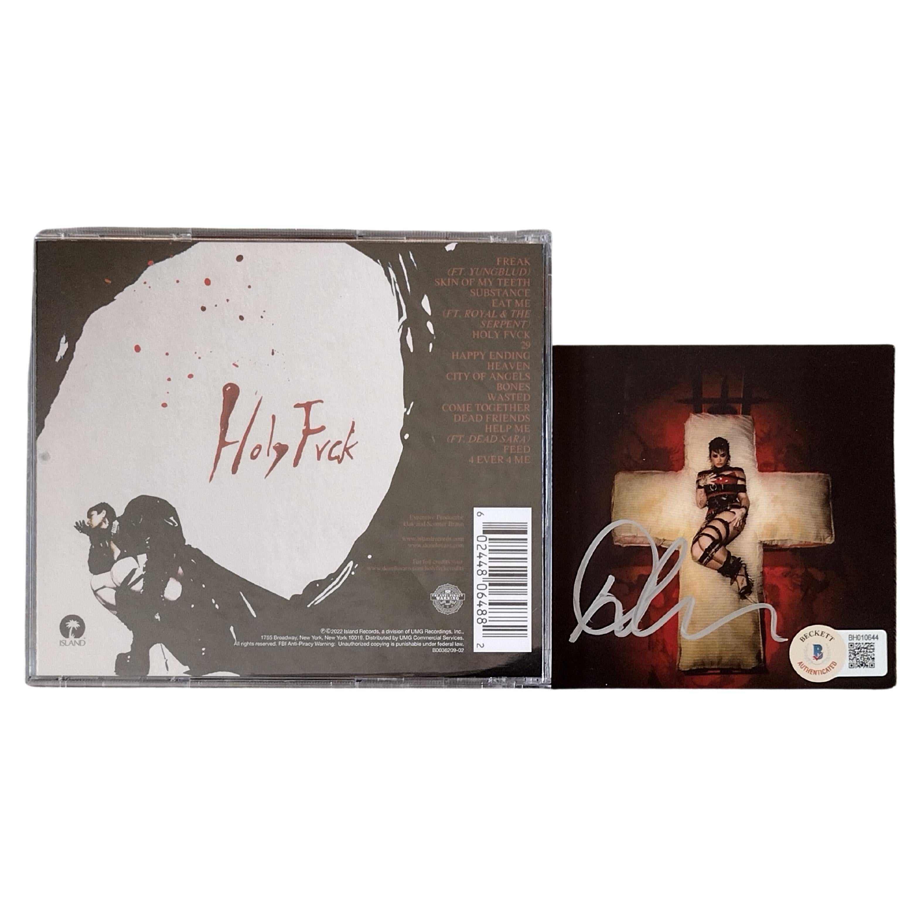 Demi Lovato microphone autograph – angled display – Beckett COA