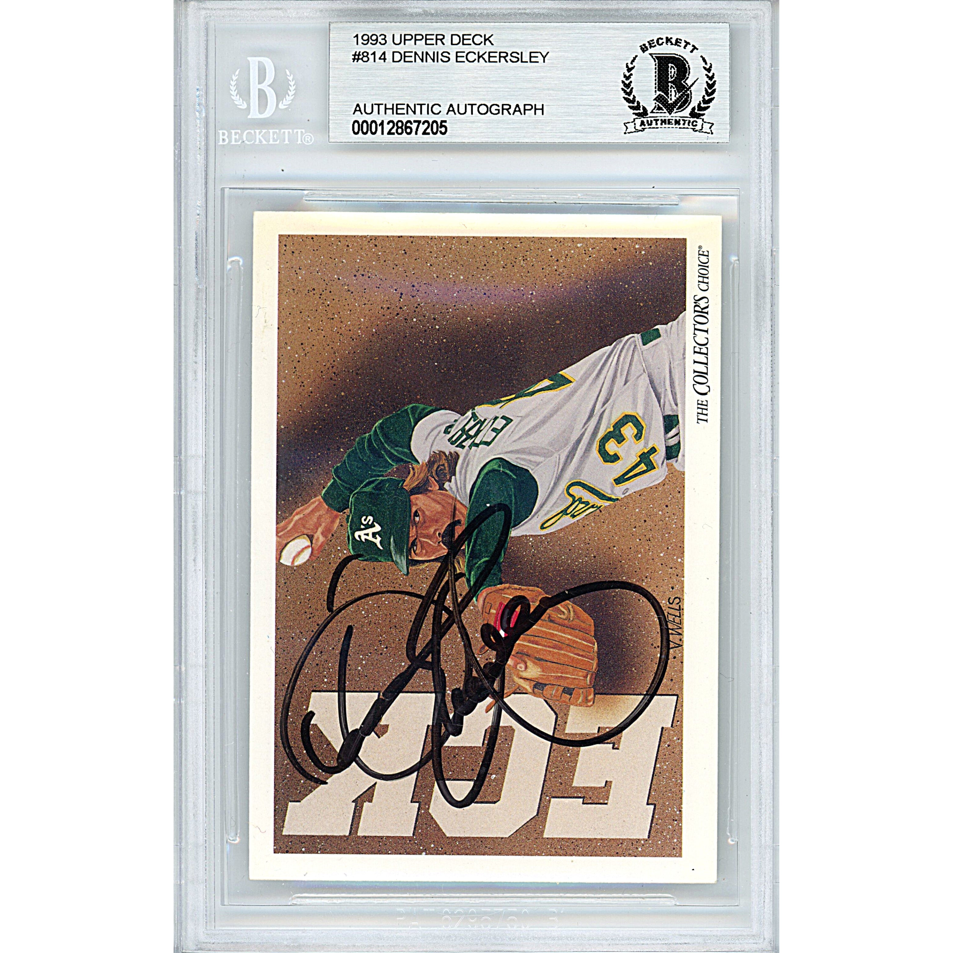 Dennis Eckersley signed trading card – signature close-up – Beckett COA