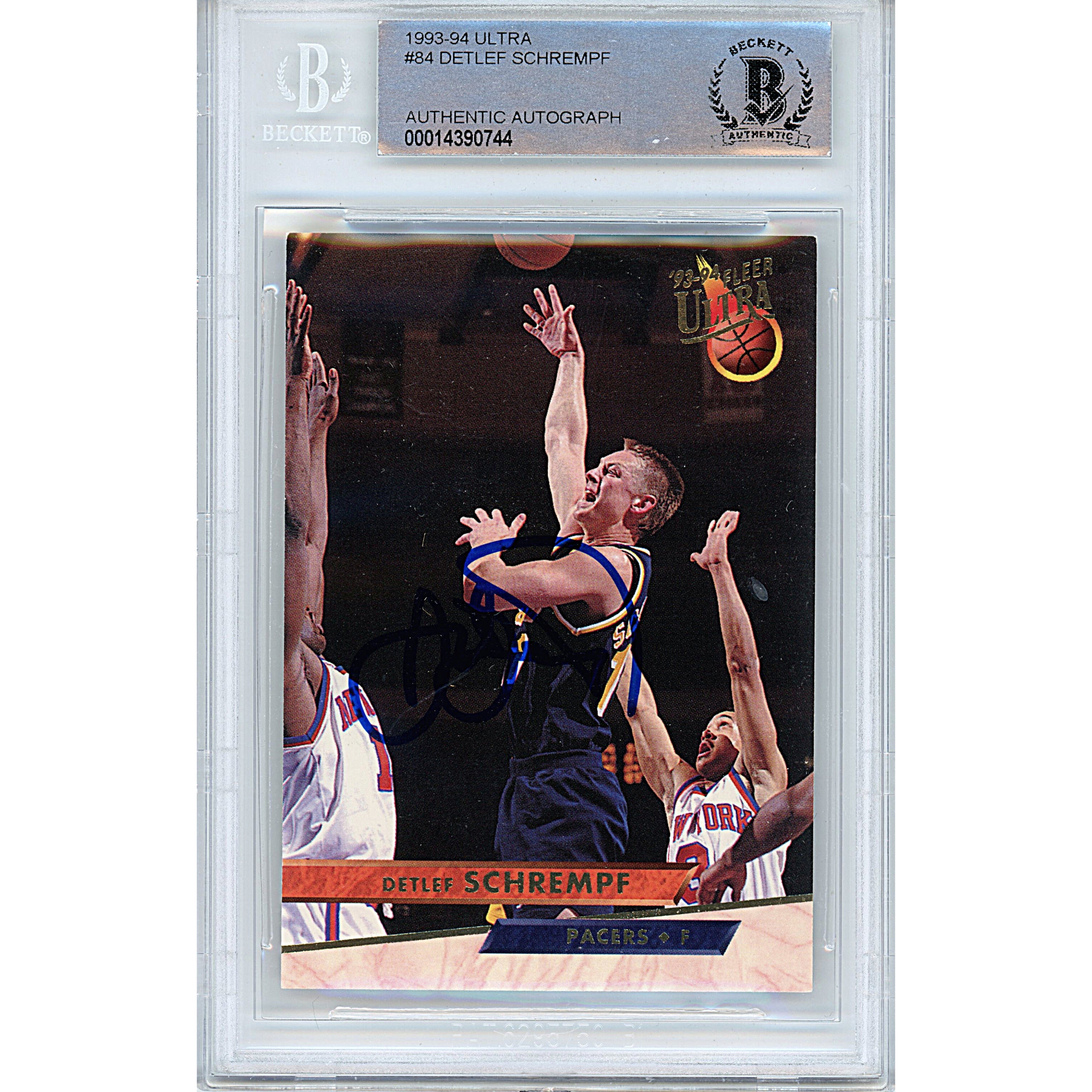 1993 Fleer #84 Detlef Schrempf Autographed Trading Card – Beckett BAS