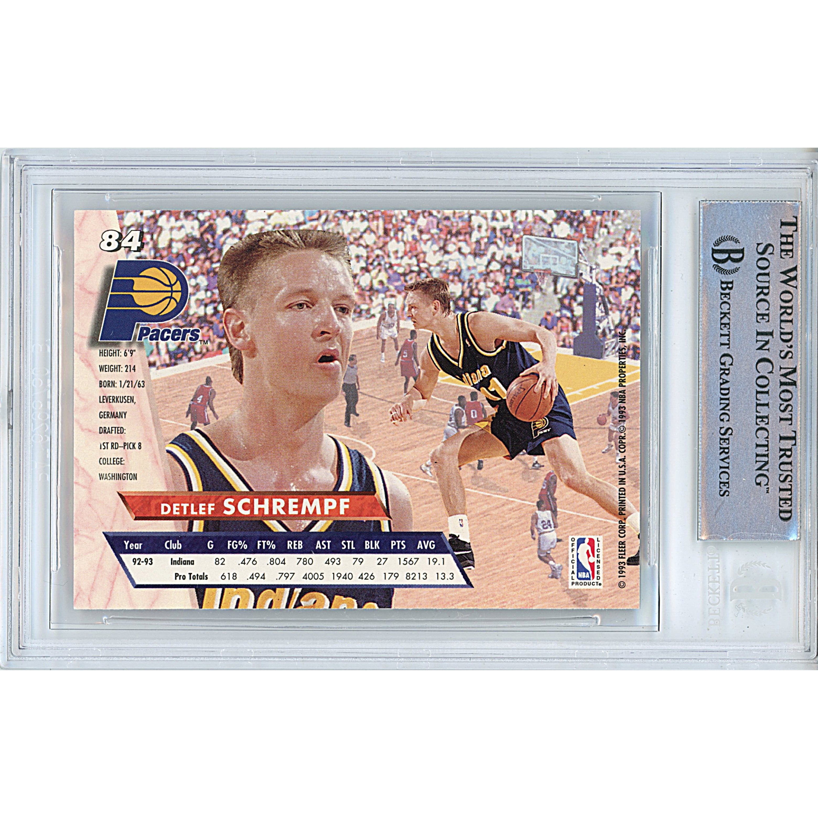 Detlef Schrempf signed trading card – signature close-up – Beckett COA