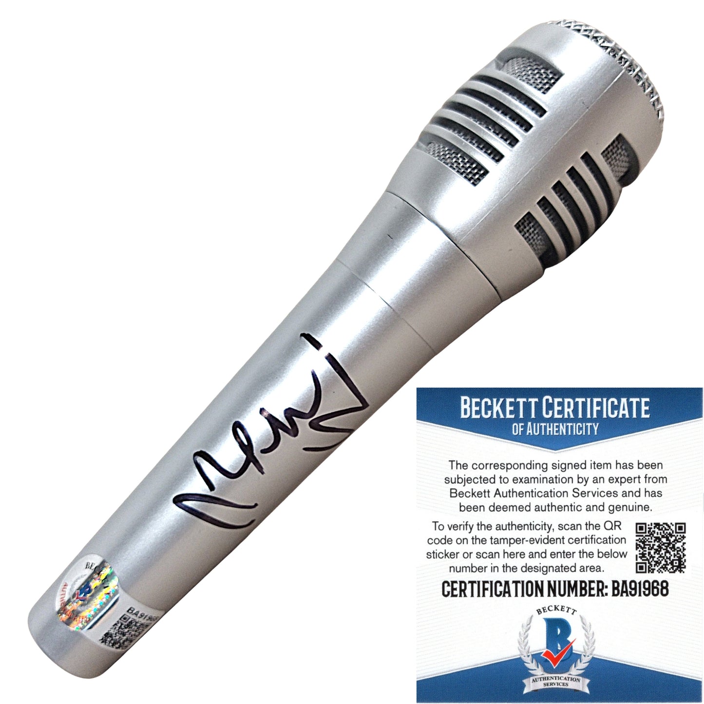 Music- Autographed- DJ Yella of NWA Signed Microphone Exact Proof Photo Beckett Authentication 201