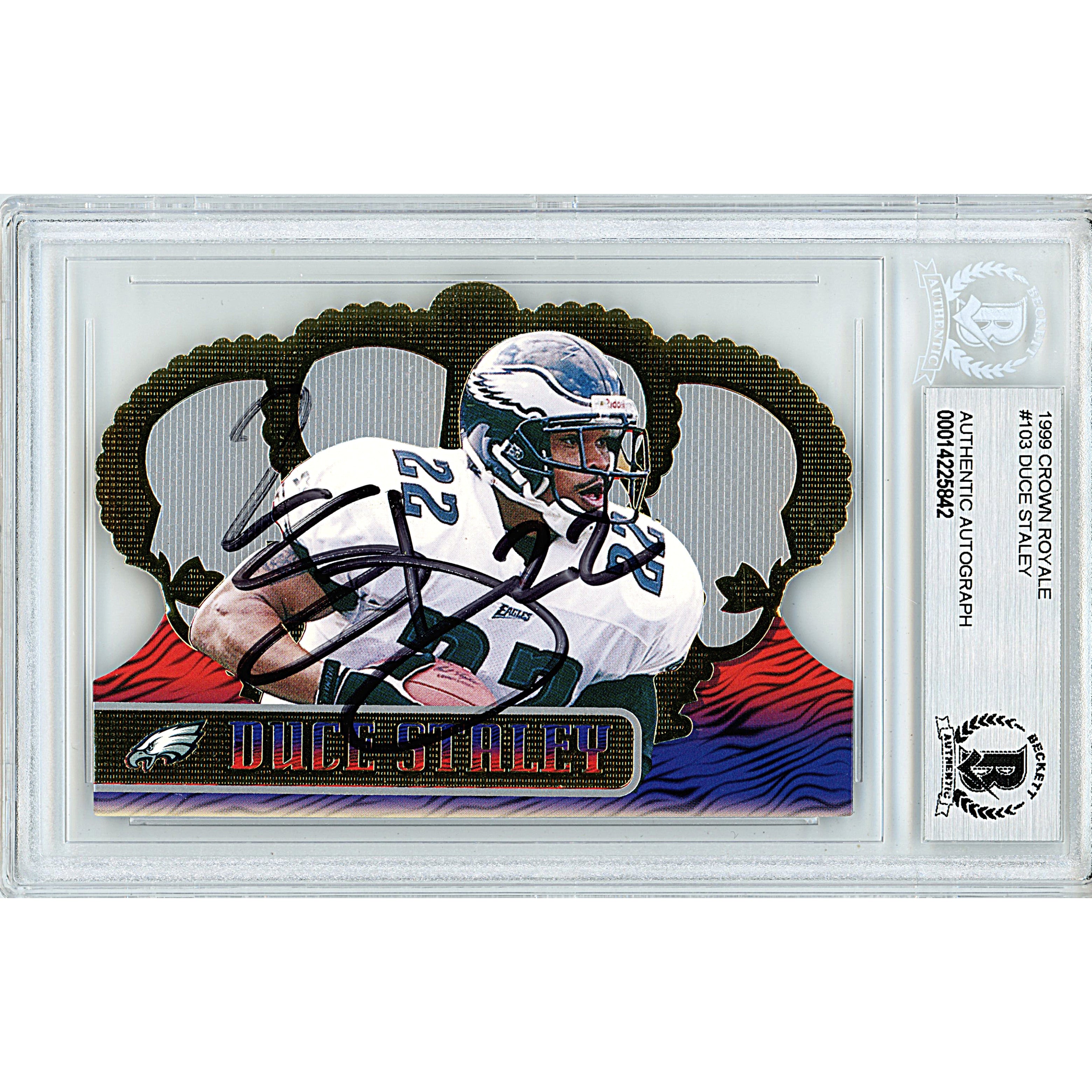 1999 #103 Duce Staley Autographed Trading Card – Beckett BAS