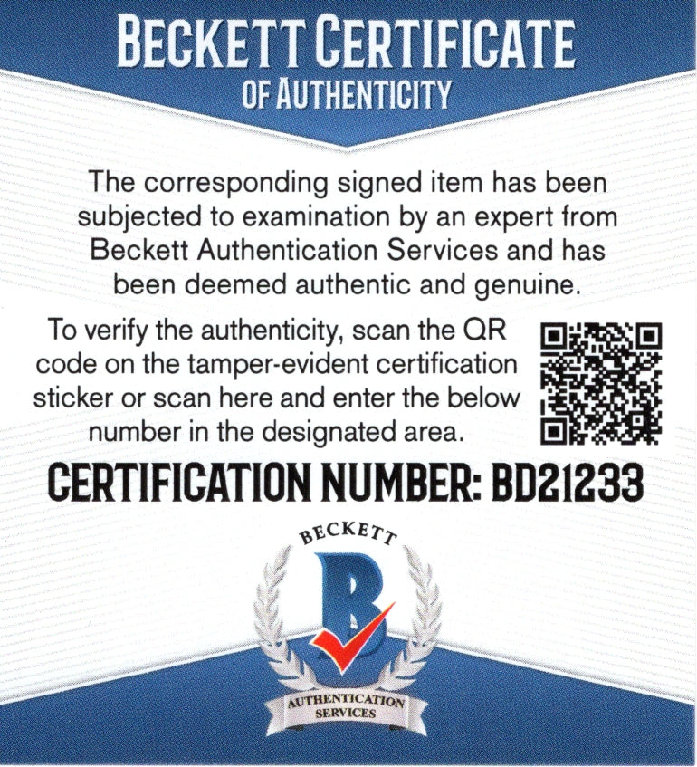 Elvis Costello photo autograph – angled display – Beckett COA