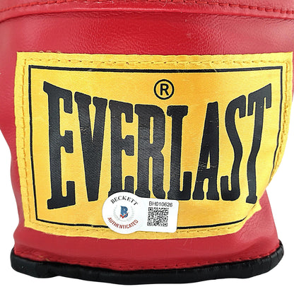 Boxing Gloves- Autographed- Fernando Vargas Jr Signed Red Everlast Left Handed Boxing Glove Proof Photo Beckett Authentication 202