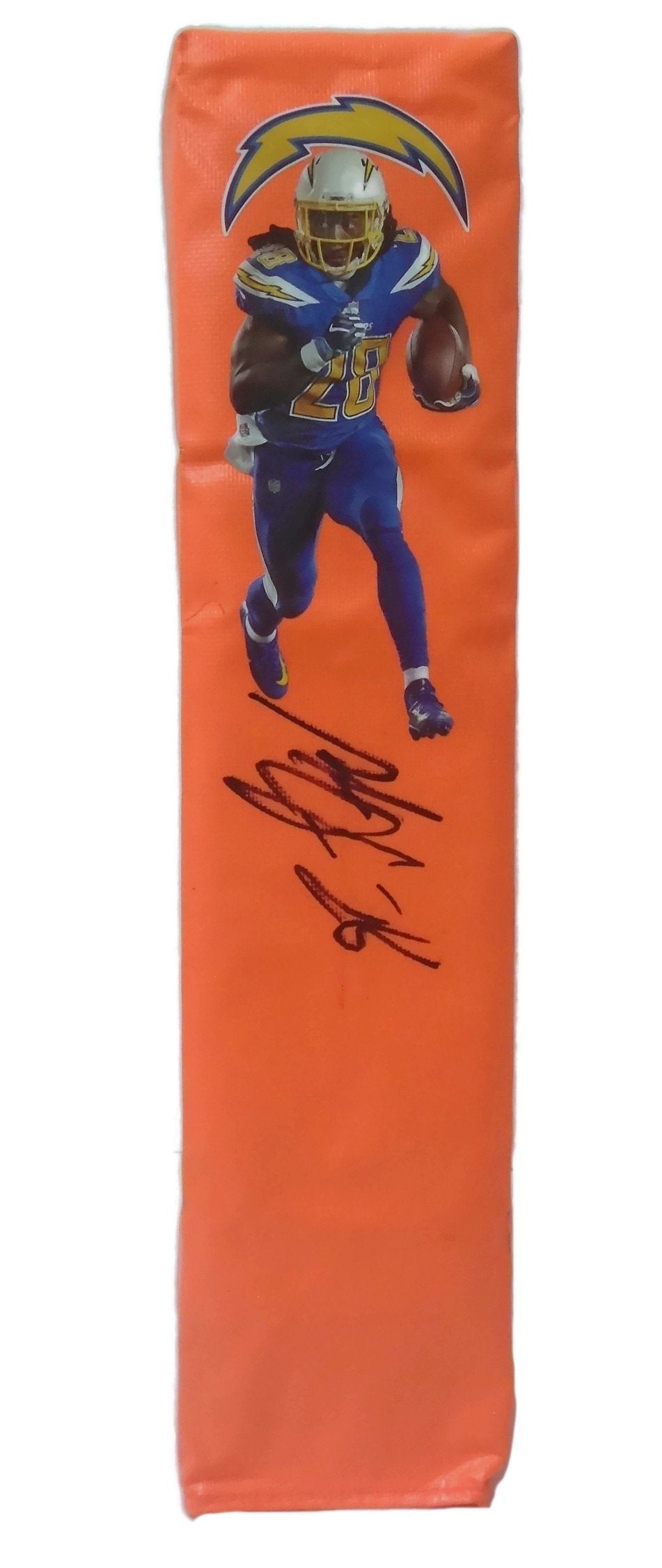 Melvin Gordon football autograph – angled display – Beckett COA