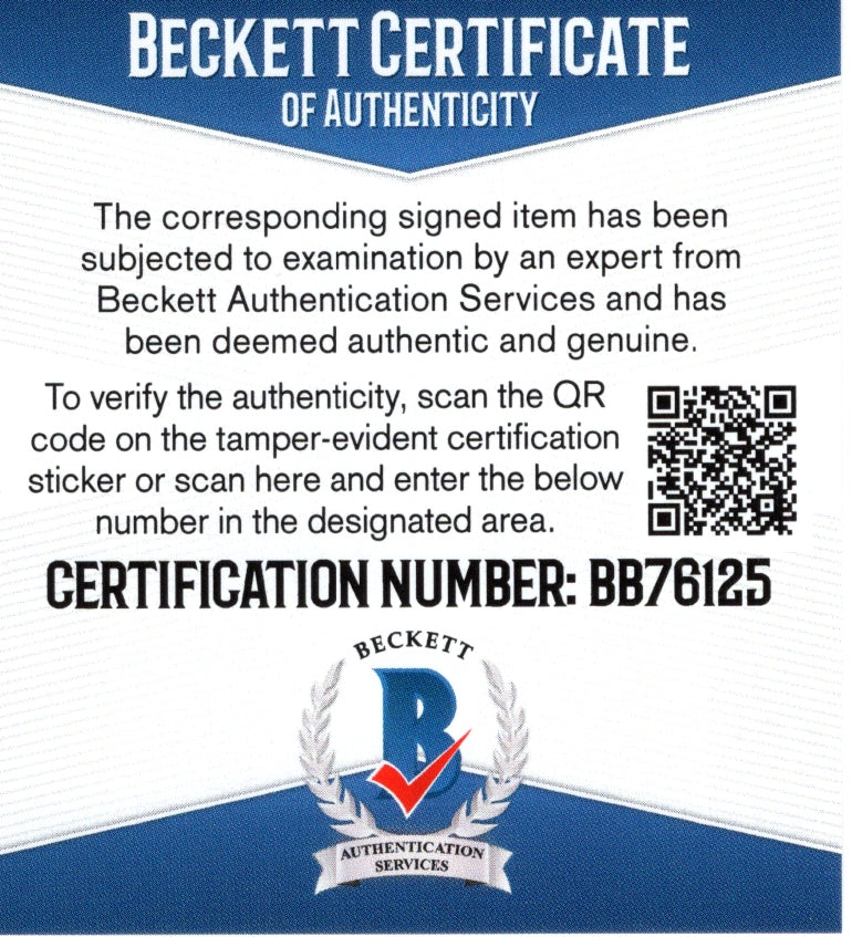 Frank Sanchez auto photo – authentication sticker – Beckett COA