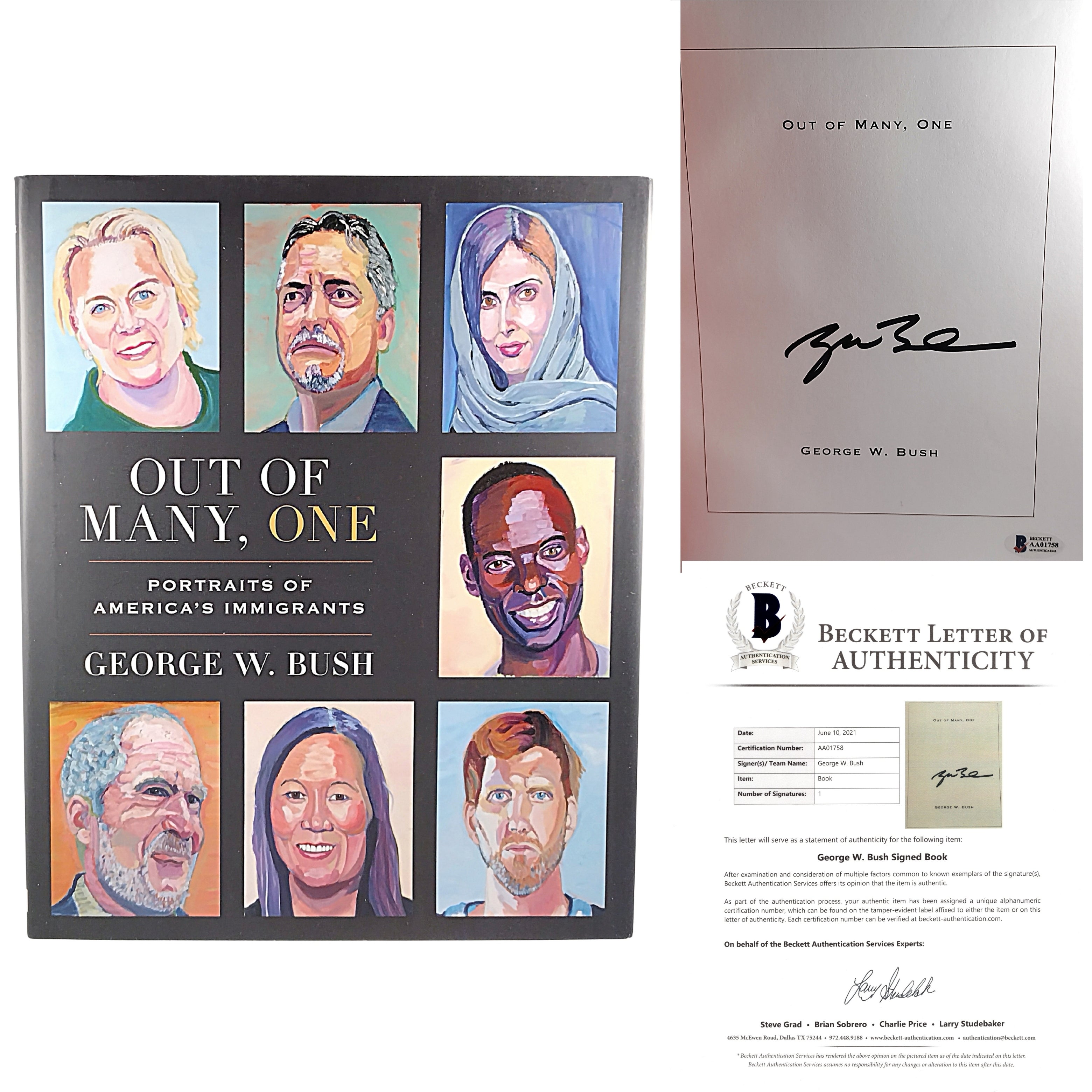 George W. signed vinyl record – signature close-up – Beckett COA