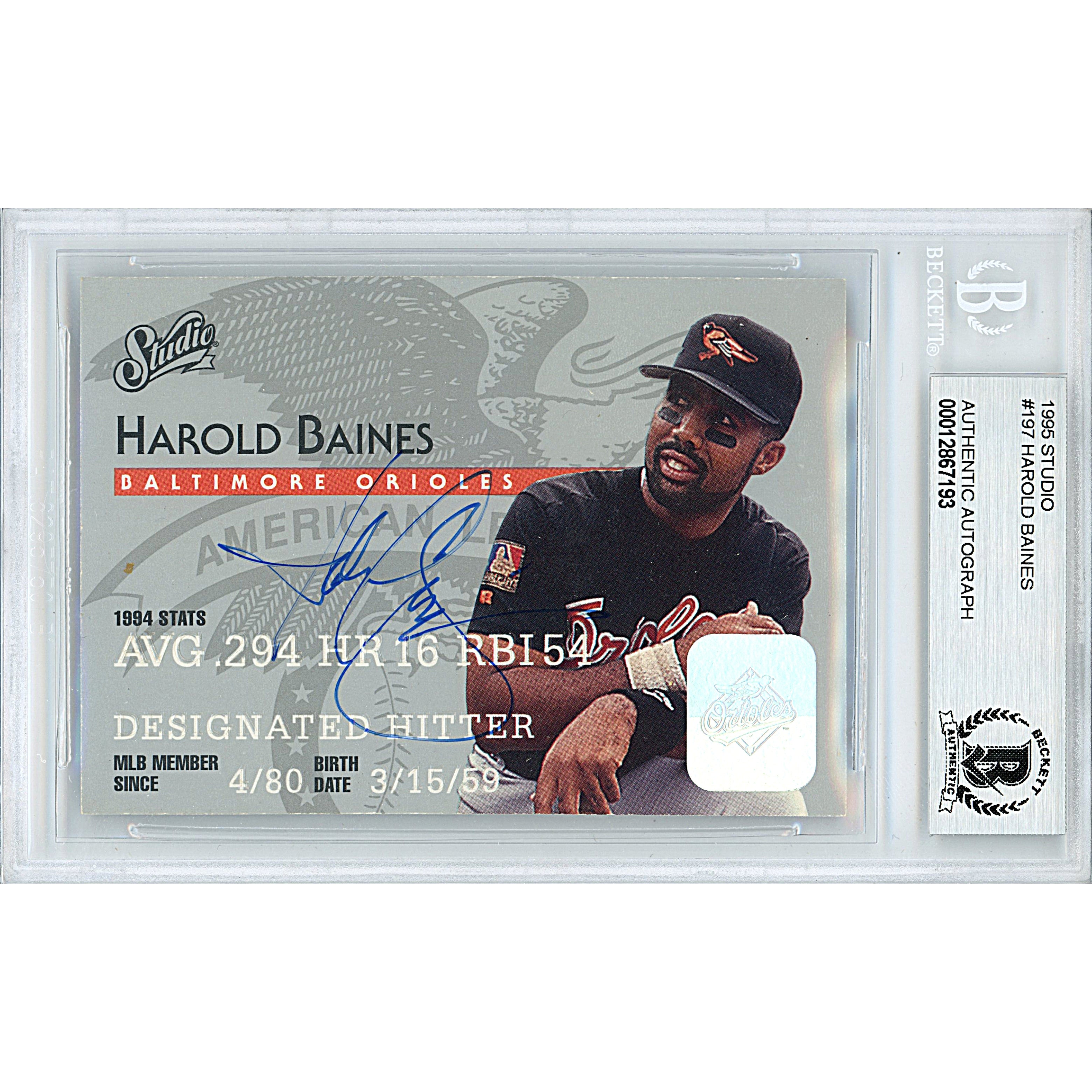 1995 Donruss #00012867193 Harold Baines Autographed Trading Card – Beckett BAS