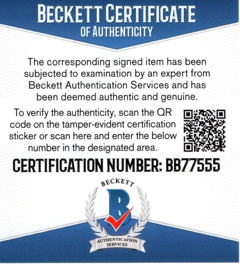 The Hurricane photo autograph – angled display – Beckett COA