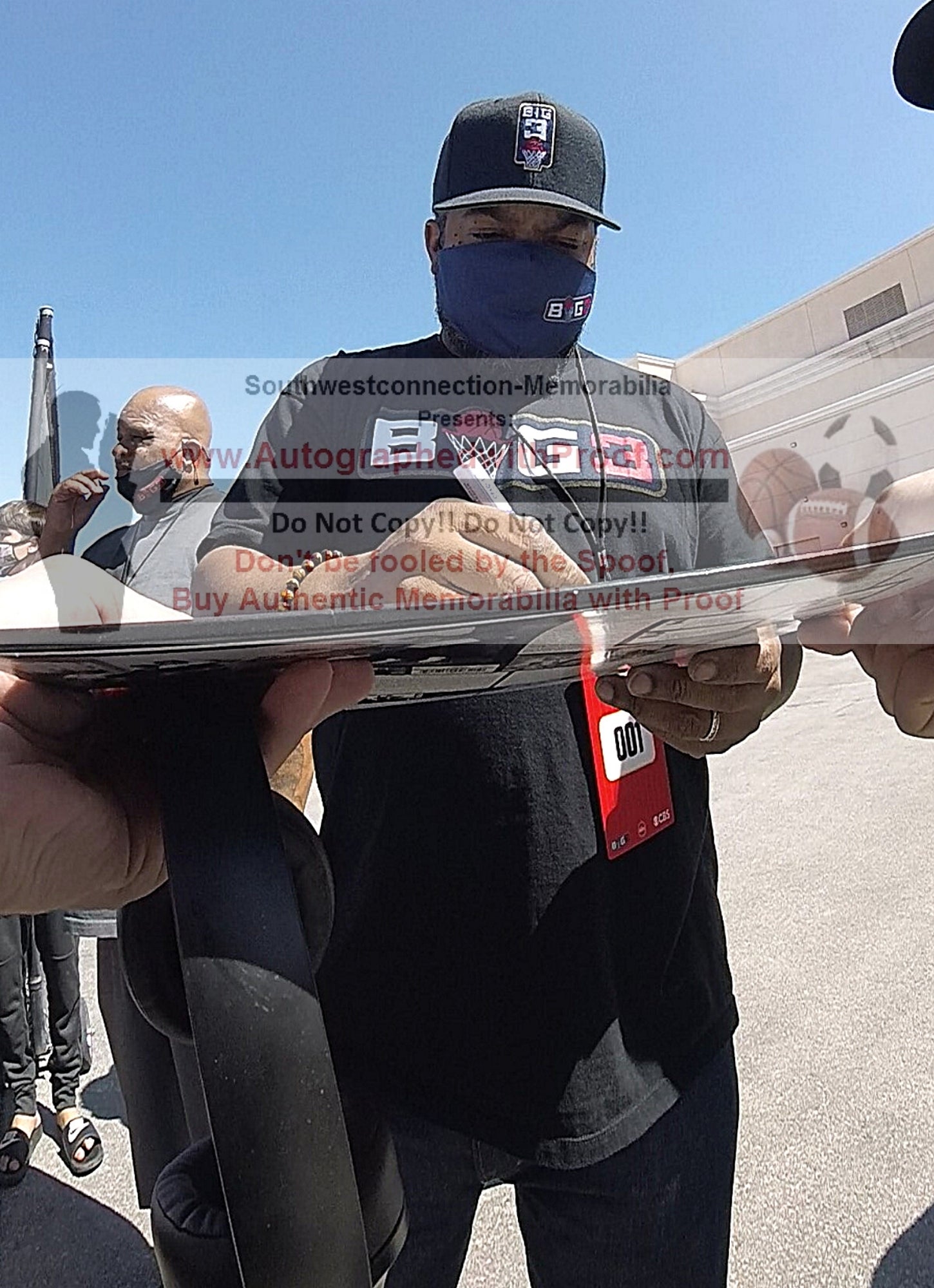 Ice Cube And Dj Yella photo autograph – angled display – Beckett COA