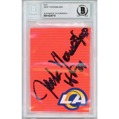 Footballs- Autographed- Jack Youngblood Signed Los Angeles Rams Football End Zone Pylon Piece Beckett BAS Slabbed 00014225718 - 101