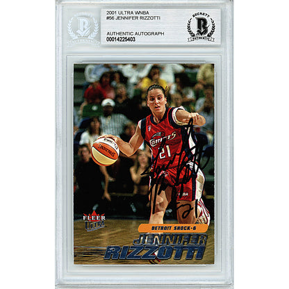 Basketballs- Autographed- Jennifer Rizzotti Signed Houston Comets 2001 Fleer Ultra WNBA Basketball Card Beckett BAS Slabbed 00014225403 - 101