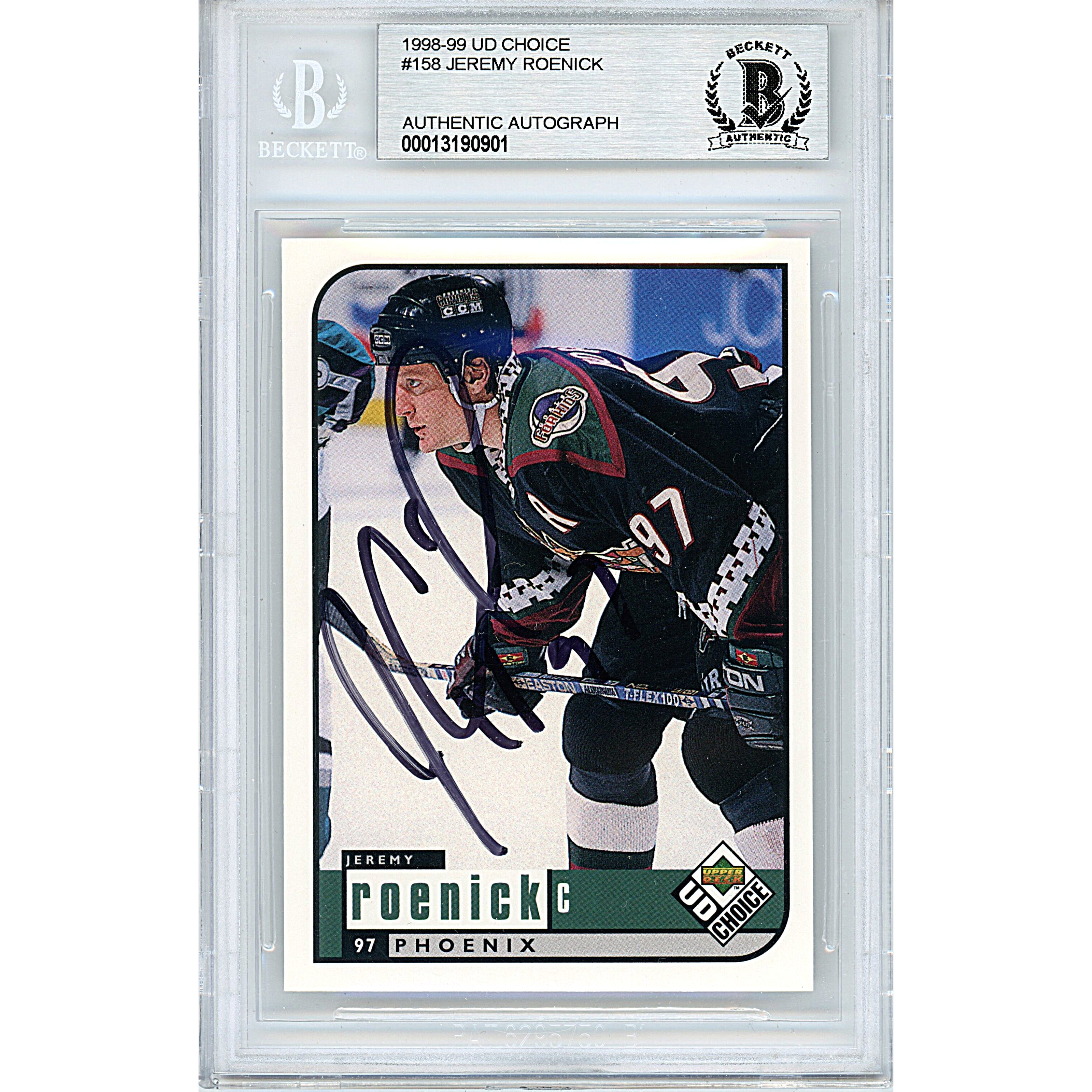 Jeremy Roenick autographed hockey card (Philadelphia Flyers) 2002