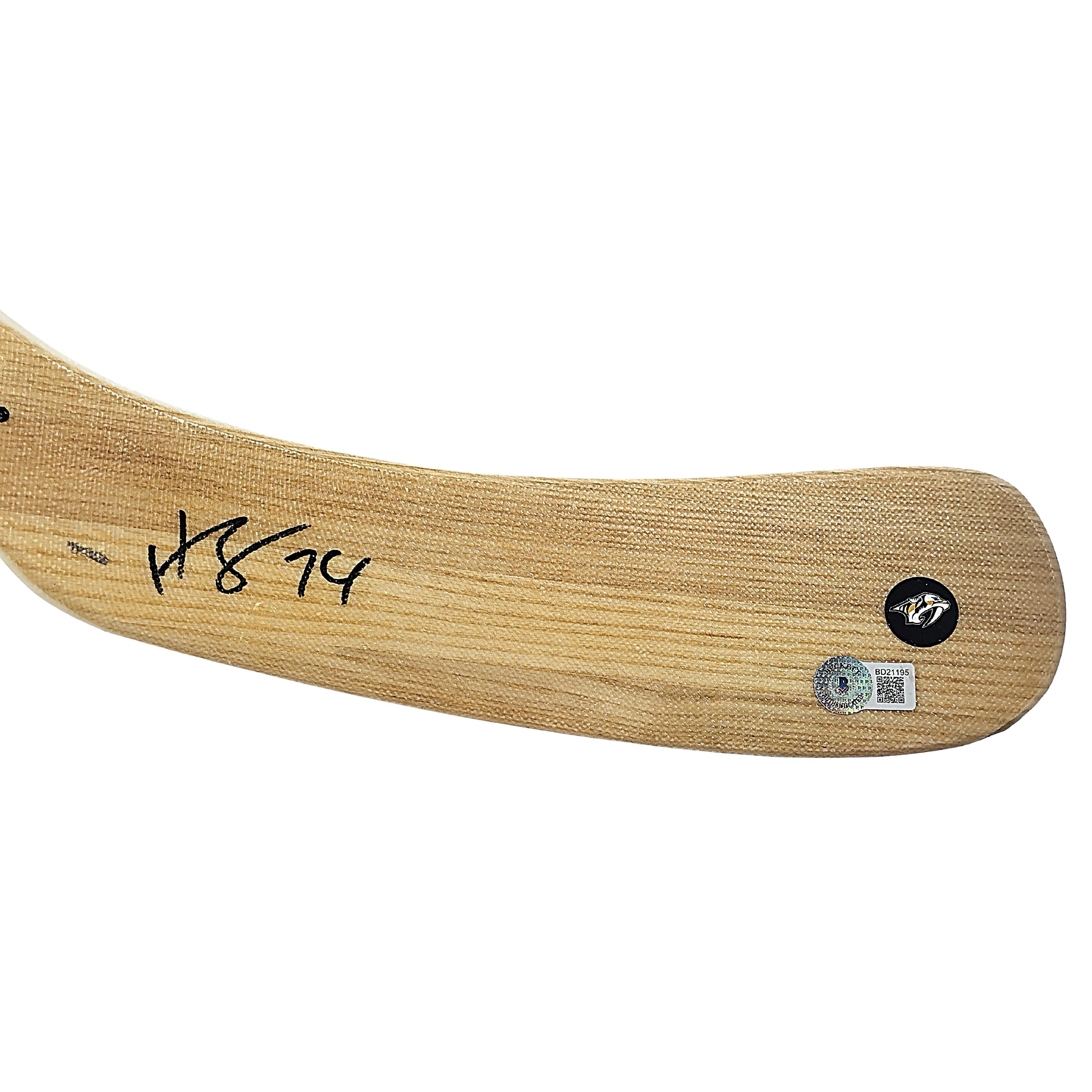 Juuse Saros Autographed Hockey Stick Blade – Beckett BAS