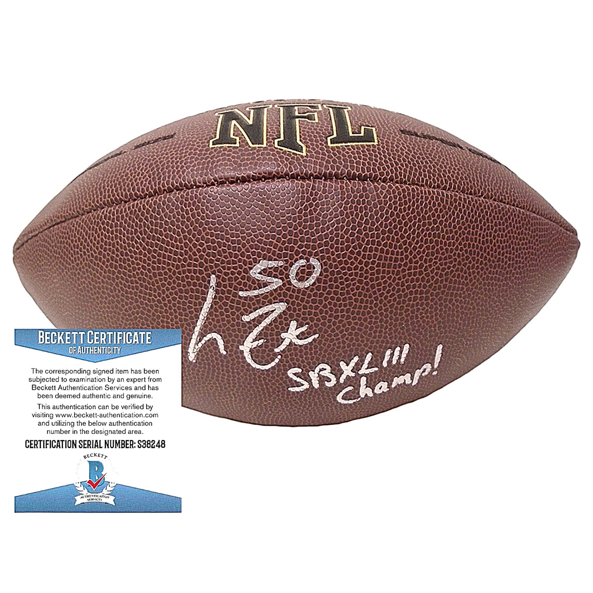 Footballs- Autographed- Larry Foote Signed NFL Wilson Composite Football - Pittsburgh Steelers - Proof Photo - Beckett BAS Authentication 101