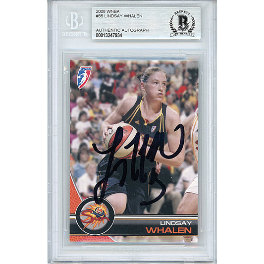 Basketballs- Autographed- Lindsay Whalen Signed Connecticut Sun 2008 WNBA Basketball Card Beckett BAS Slabbed 00013247934 - 101