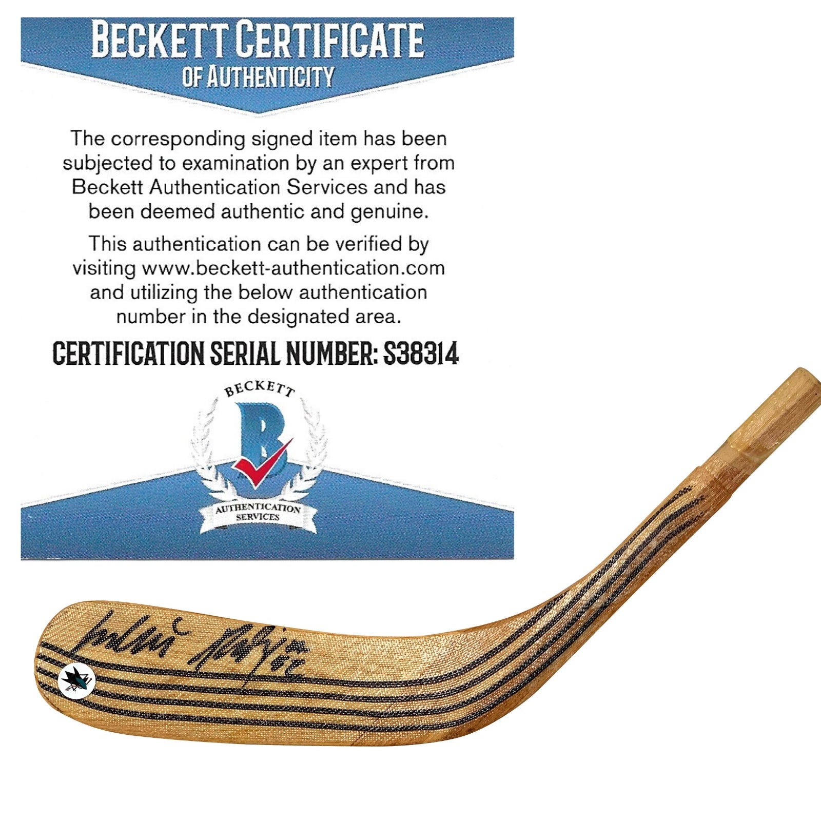 Lukas Radil San Jose Sharks Autographed Hockey Stick Blade – Beckett BAS.