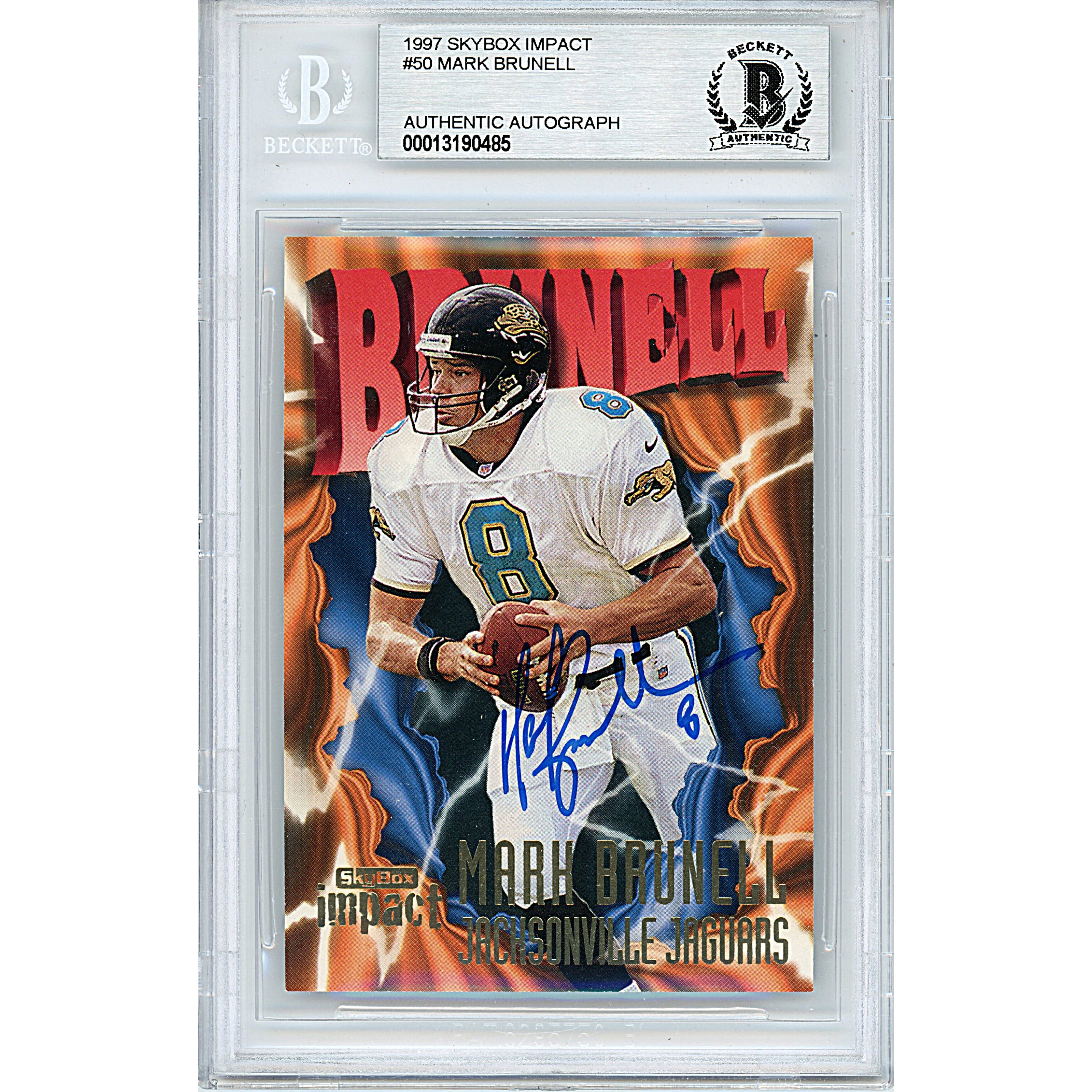 Mark Brunell autographed trading card – full view – Beckett COA
