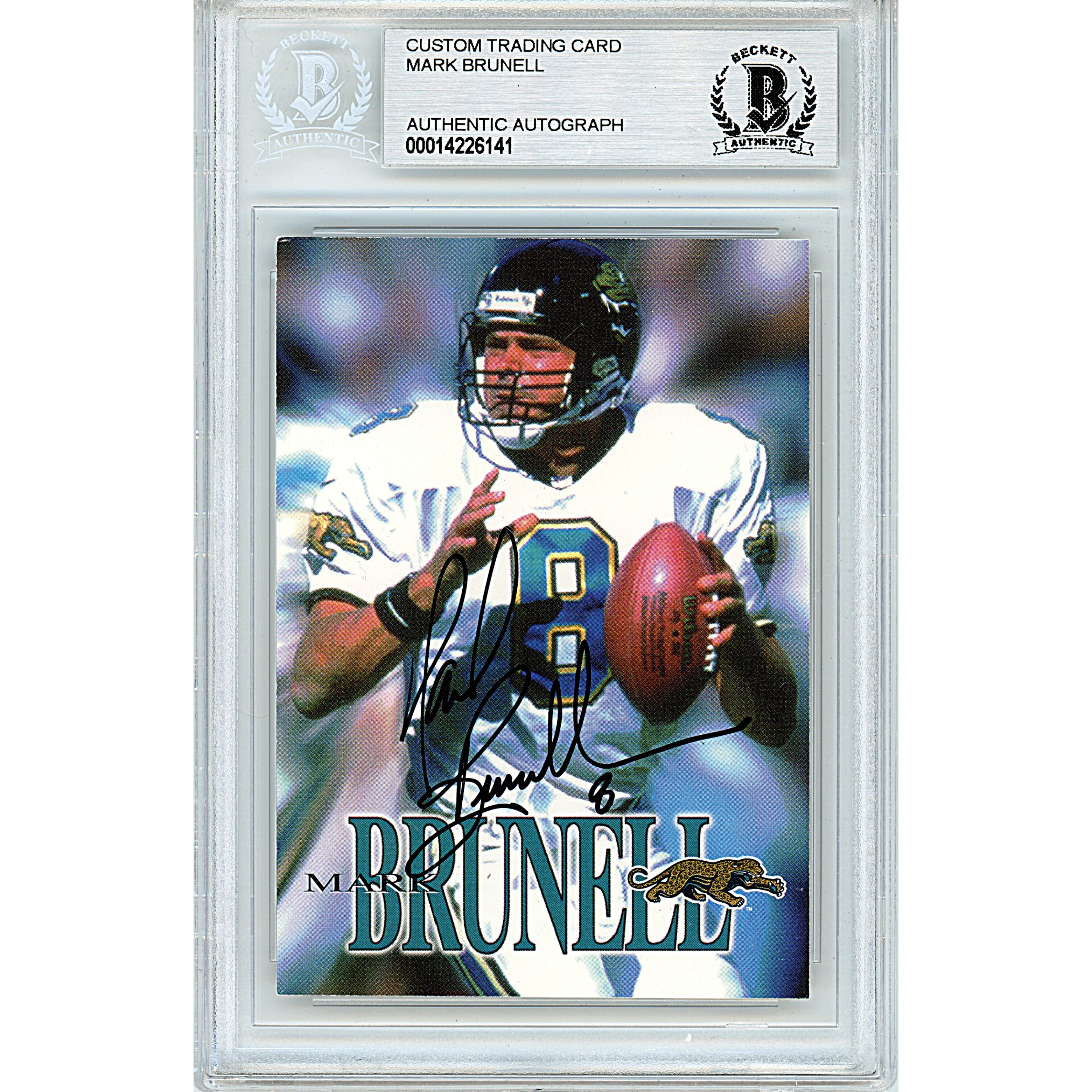 Mark Brunell autographed trading card – full view – Beckett COA