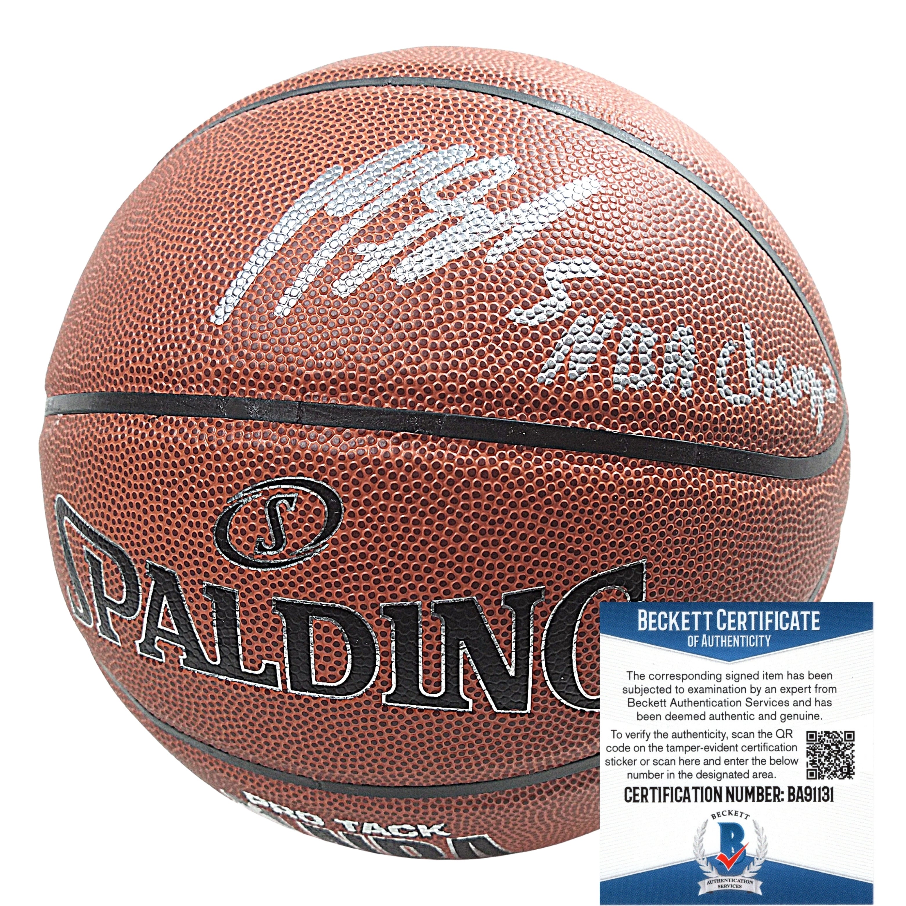 Marreese 'Mo' Speights autographed basketball – full view – Beckett COA